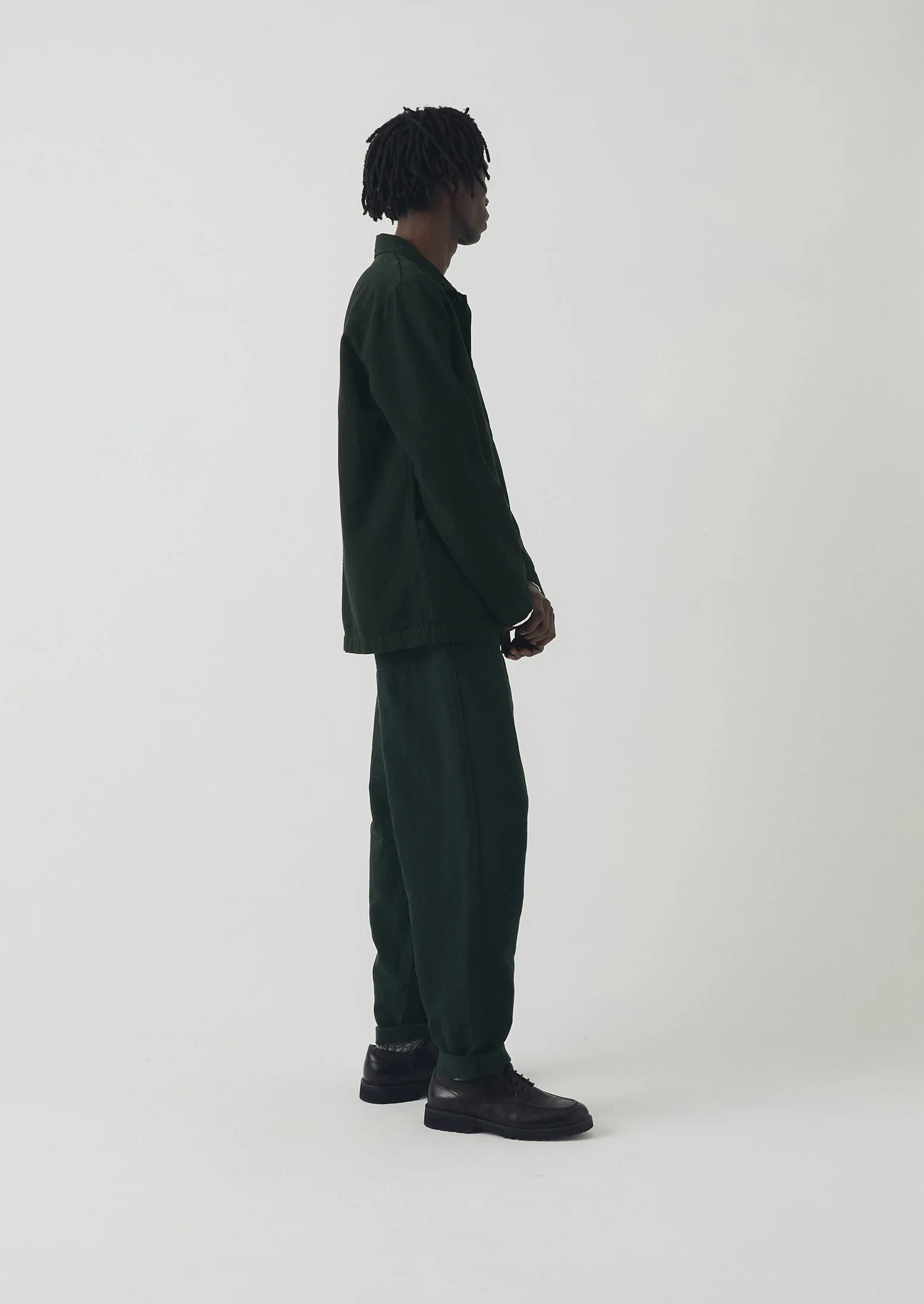 Alfie Garment Dyed Herringbone Pants | Washed Black - Image 4