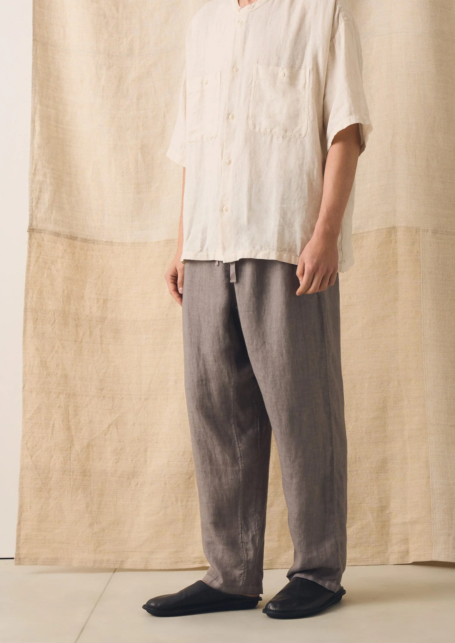Alfie Garment Dyed Linen Pants | Iron - Image 2