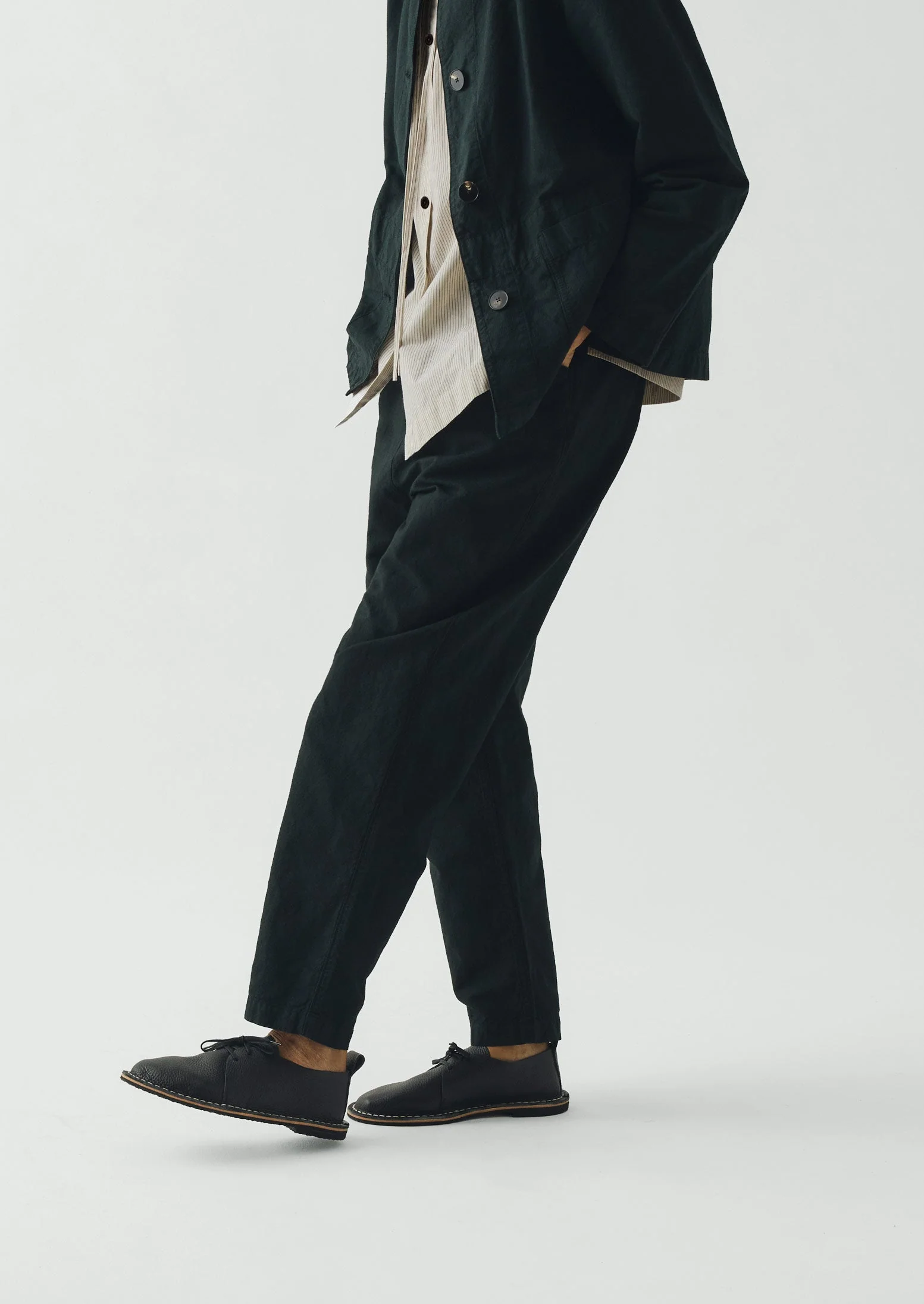 Alix Micro Houndstooth Cotton Linen Pants | Oil Green - Image 3