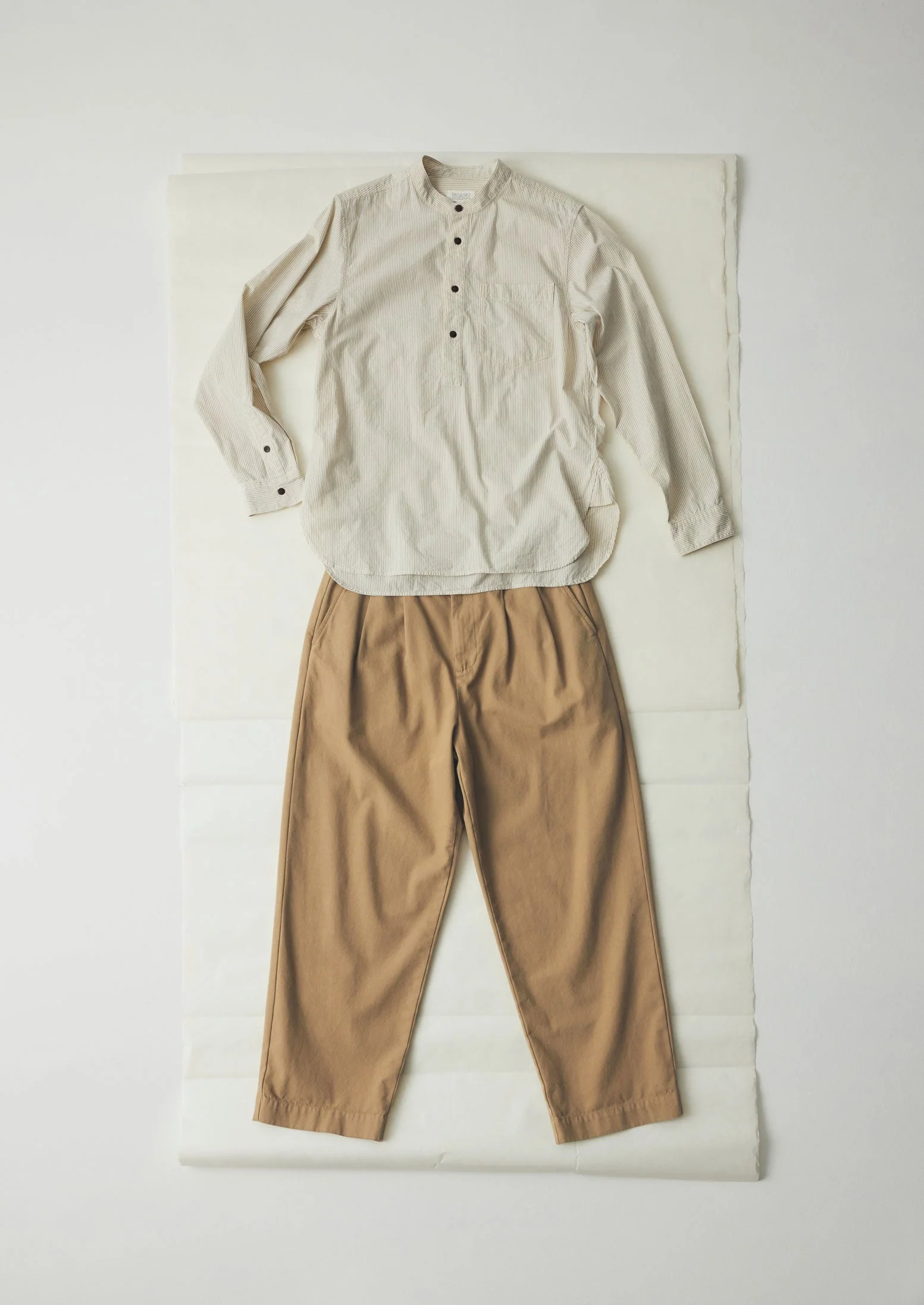 Bill Cotton Canvas Wide Leg Pants | Ash Brown - Image 5