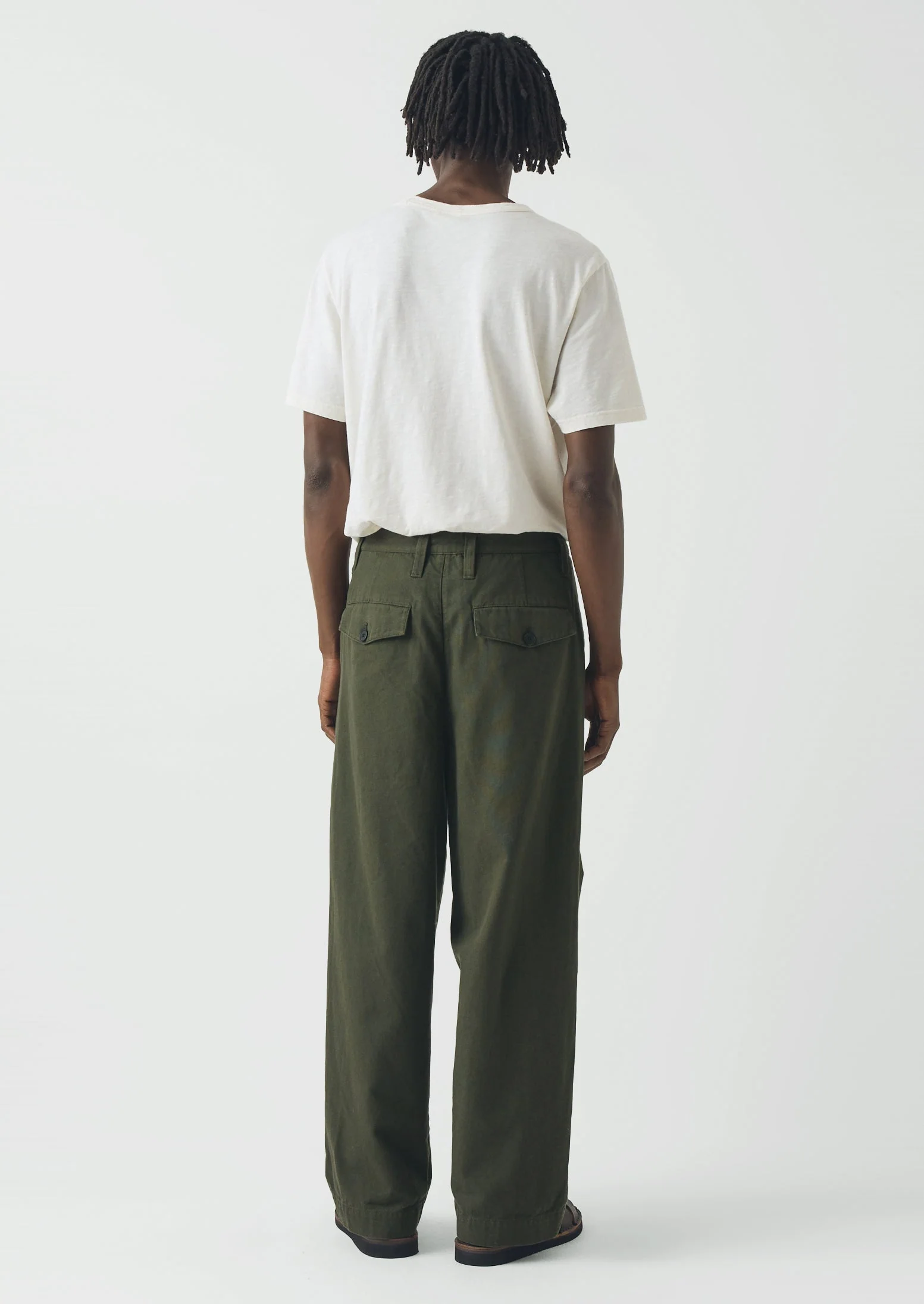 Bill Cotton Canvas Wide Leg Pants | Kale - Image 4