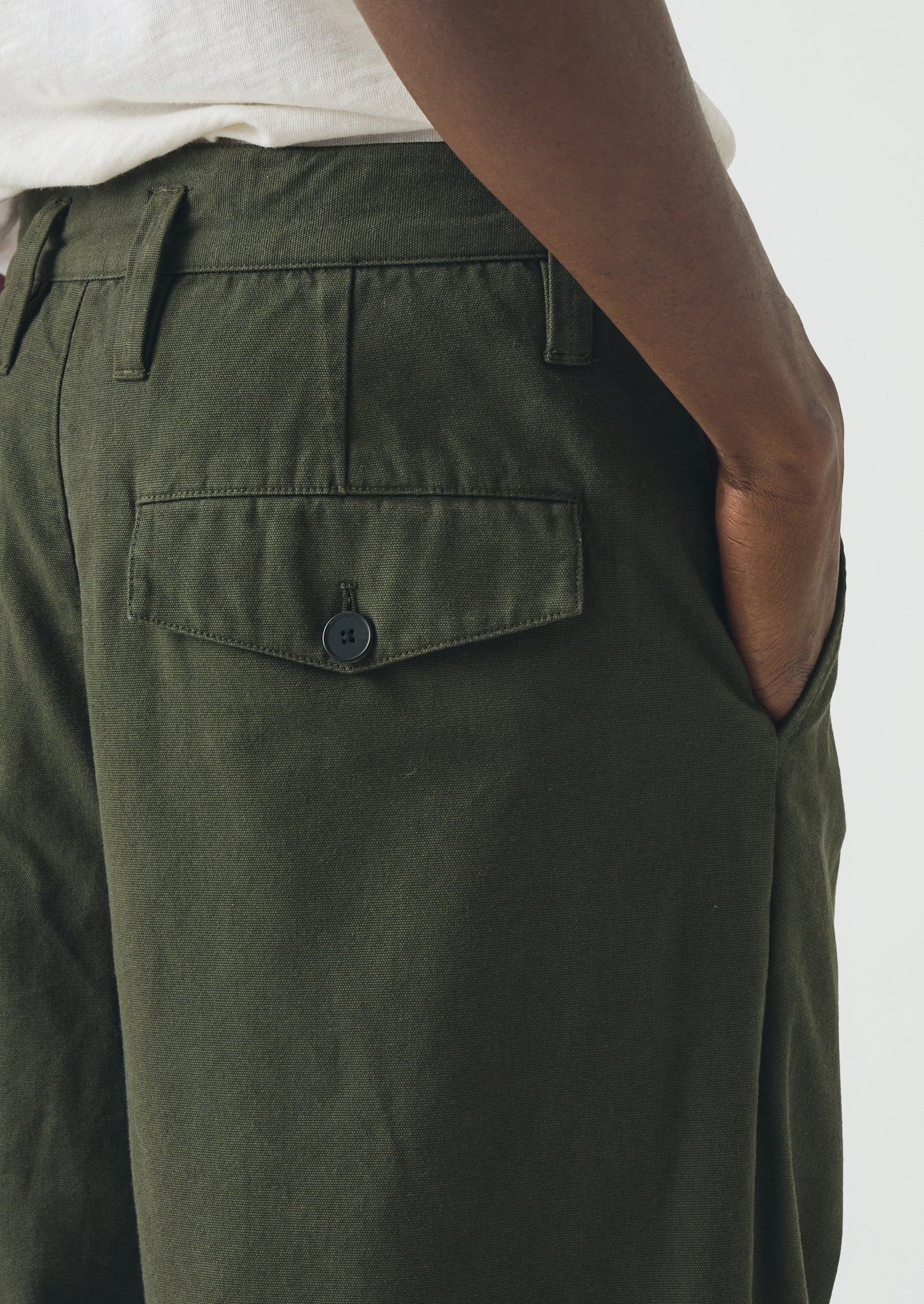 Bill Cotton Canvas Wide Leg Pants | Kale - Image 5
