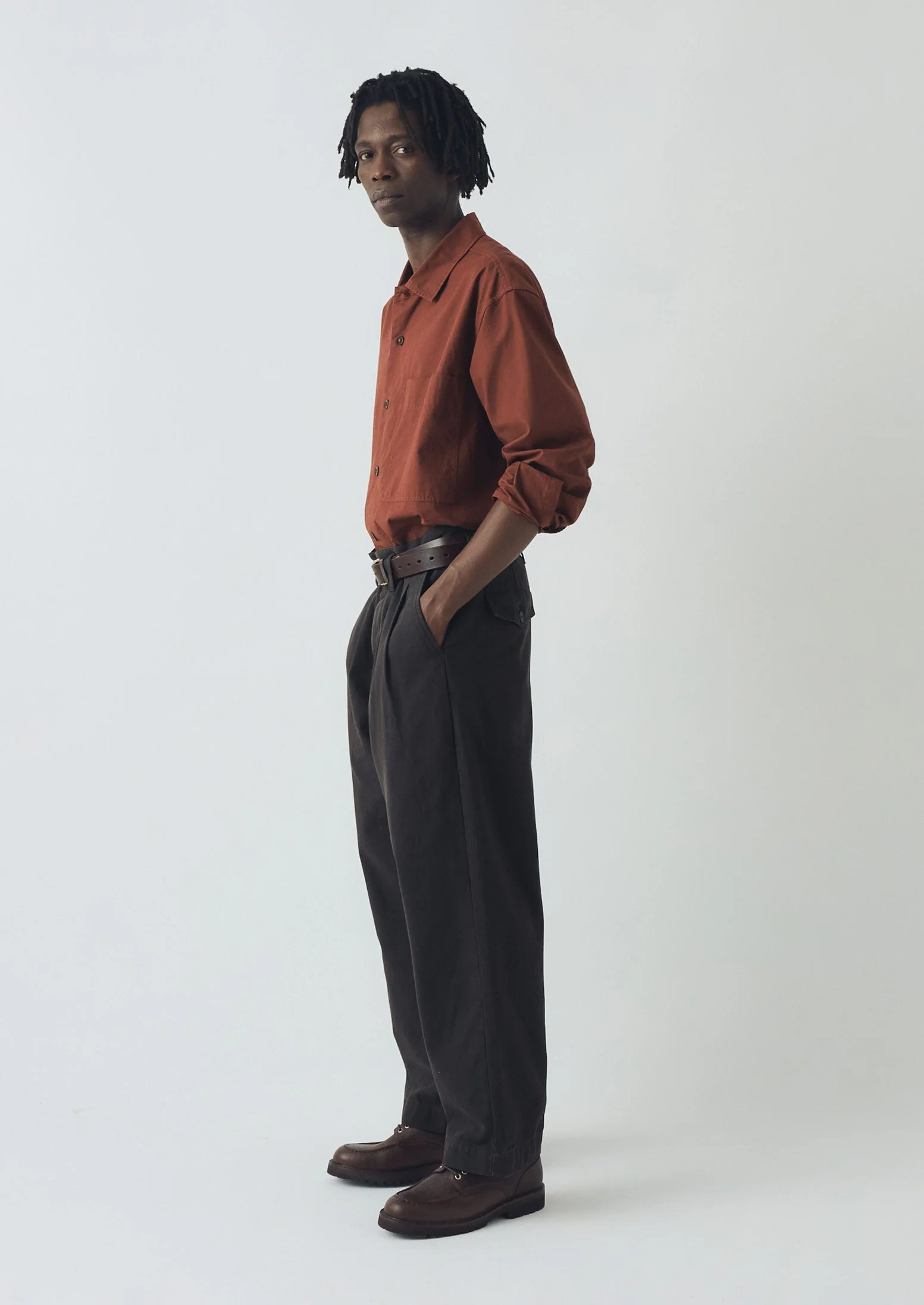 Bill Cotton Canvas Wide Leg Pants | Soft Black - Image 3