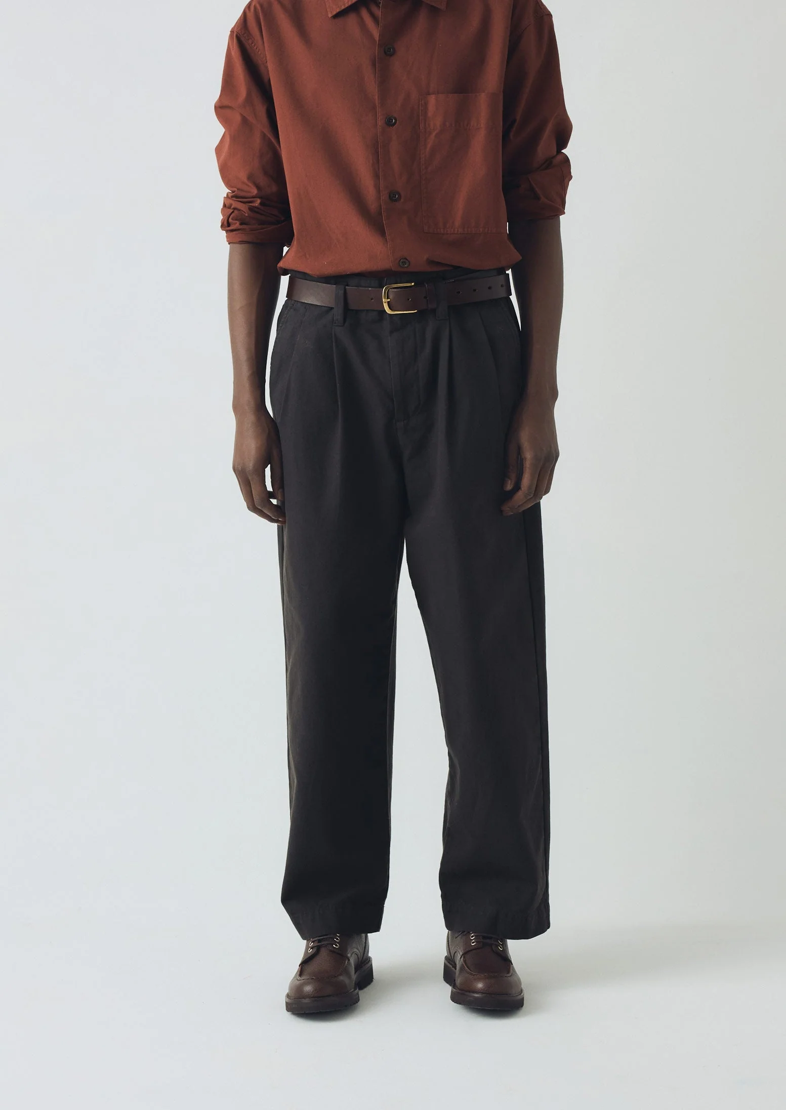 Bill Cotton Canvas Wide Leg Pants | Soft Black - Image 4