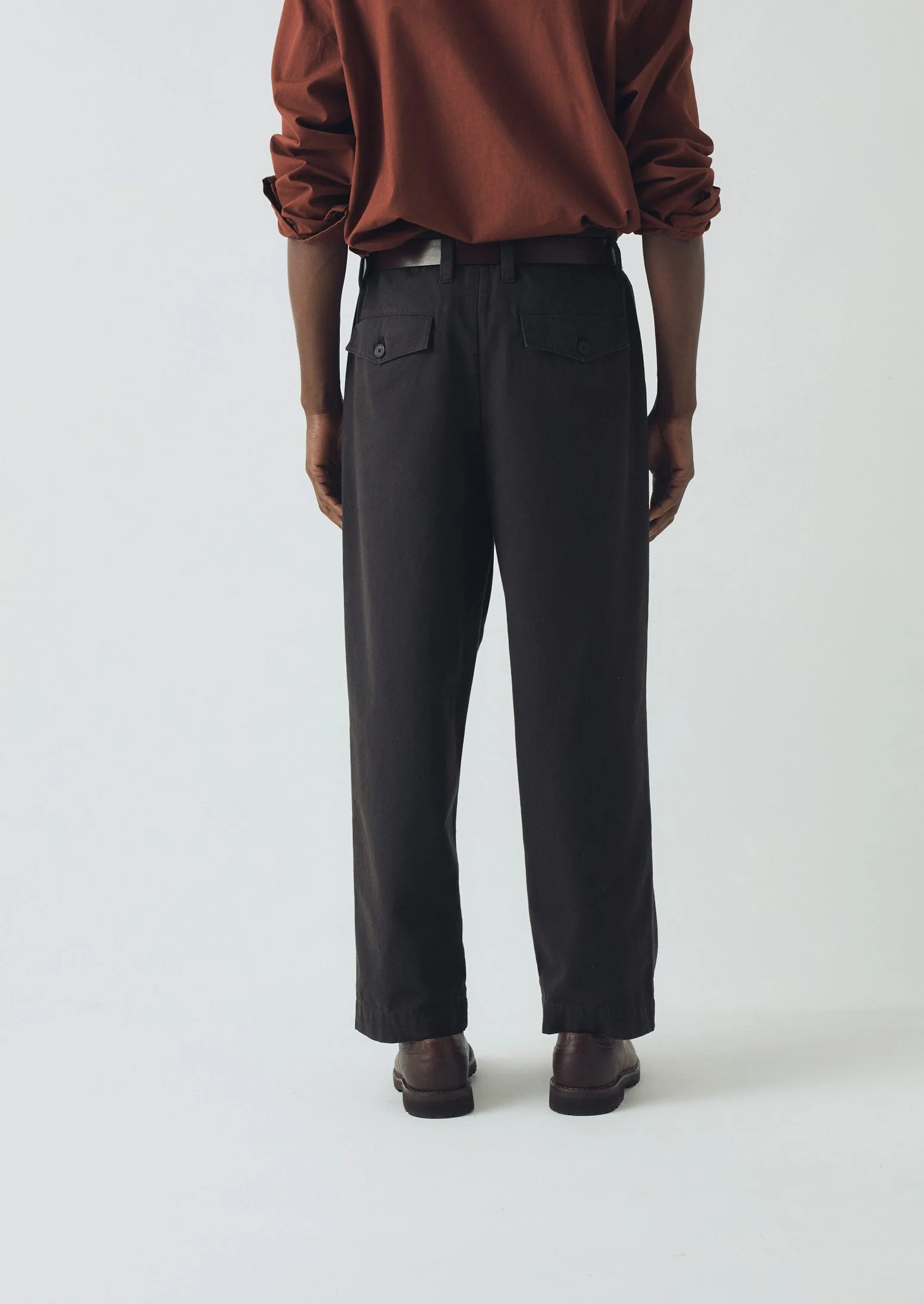 Bill Cotton Canvas Wide Leg Pants | Soft Black - Image 5