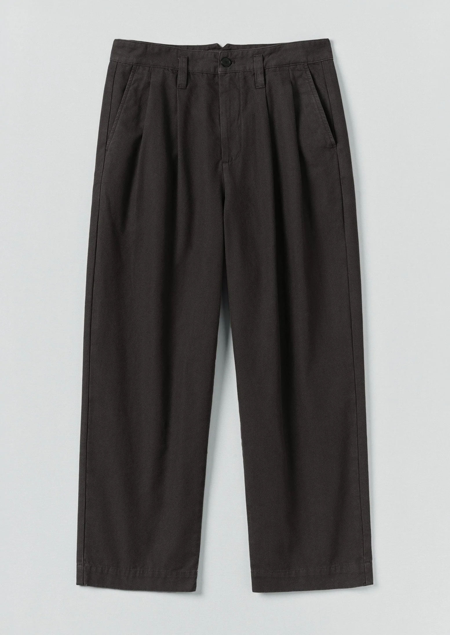 Bill Cotton Canvas Wide Leg Pants | Soft Black - Image 8