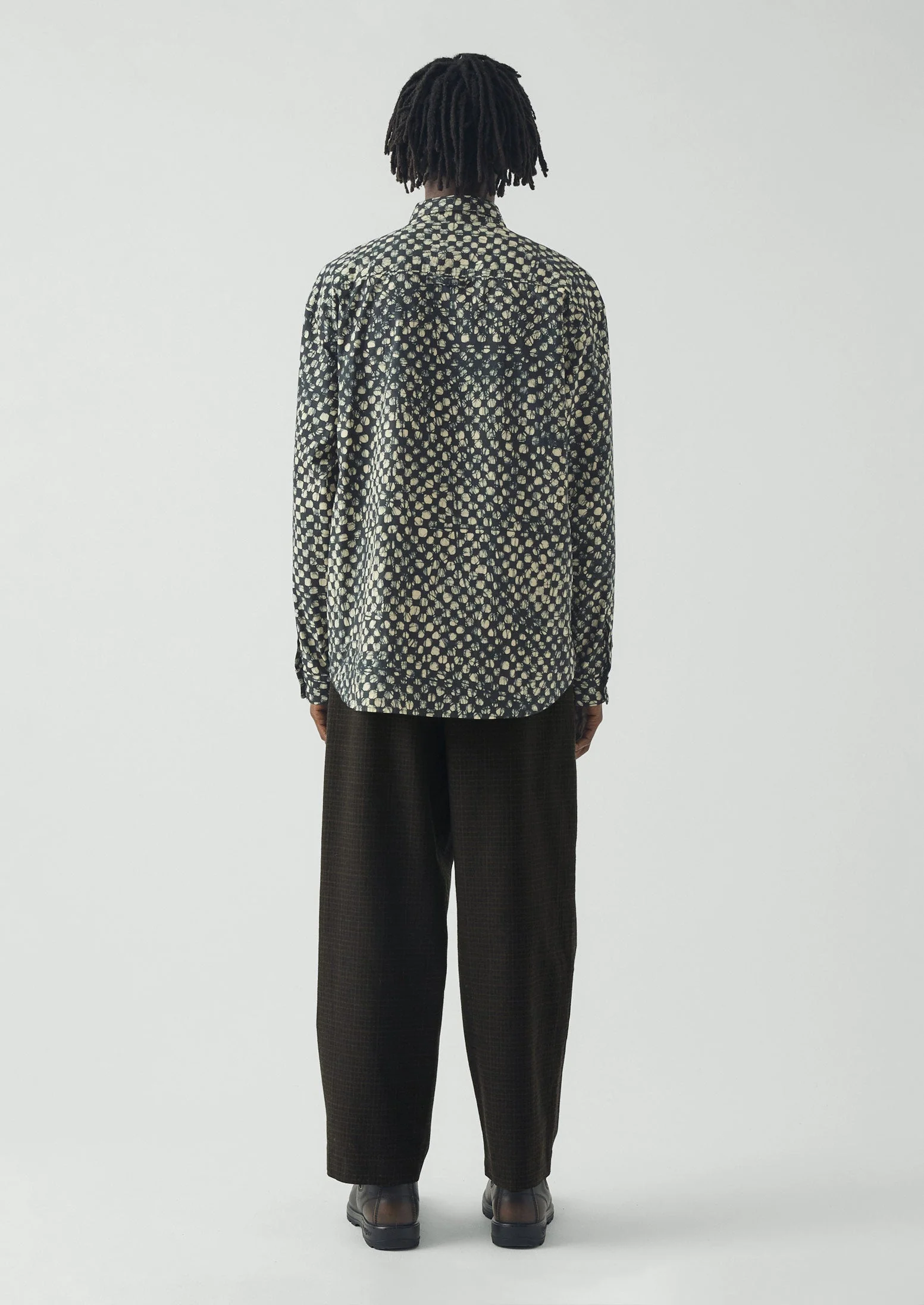 Bill Sketch Check Cotton Wool Pants | Slate - Image 5