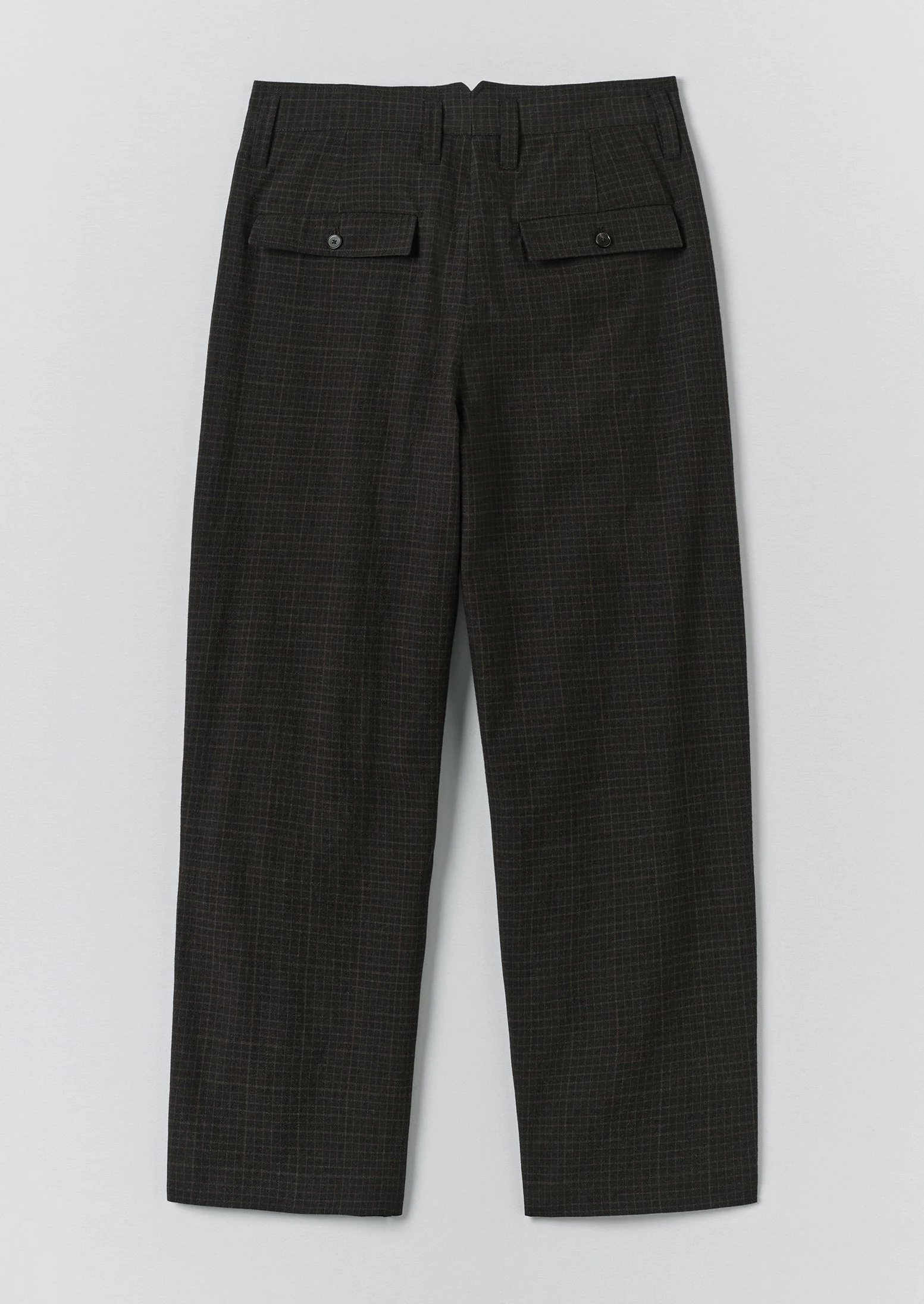 Bill Sketch Check Cotton Wool Pants | Slate - Image 7