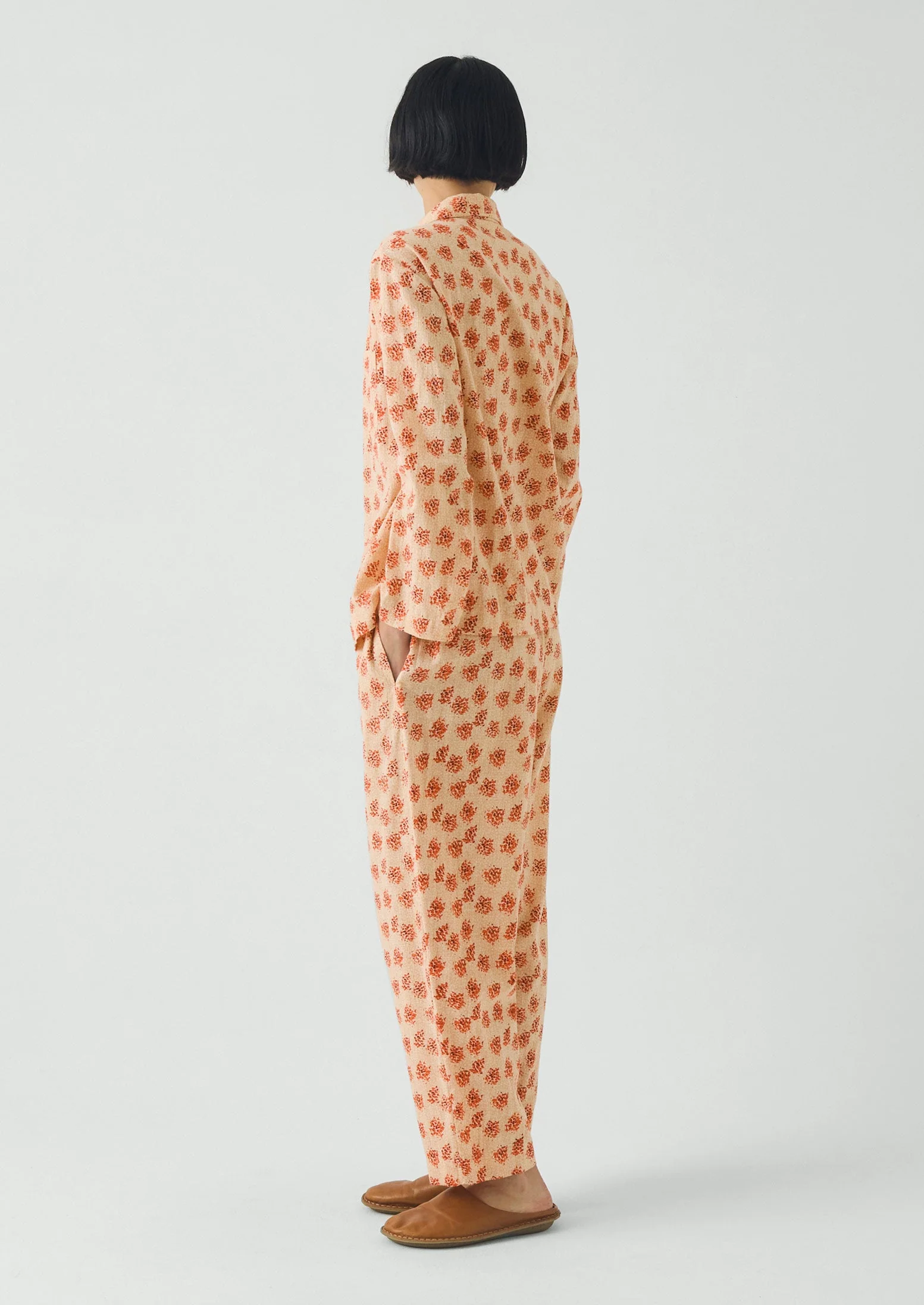 Bloom Print Cotton Pajamas | Sand/Multi - Image 3
