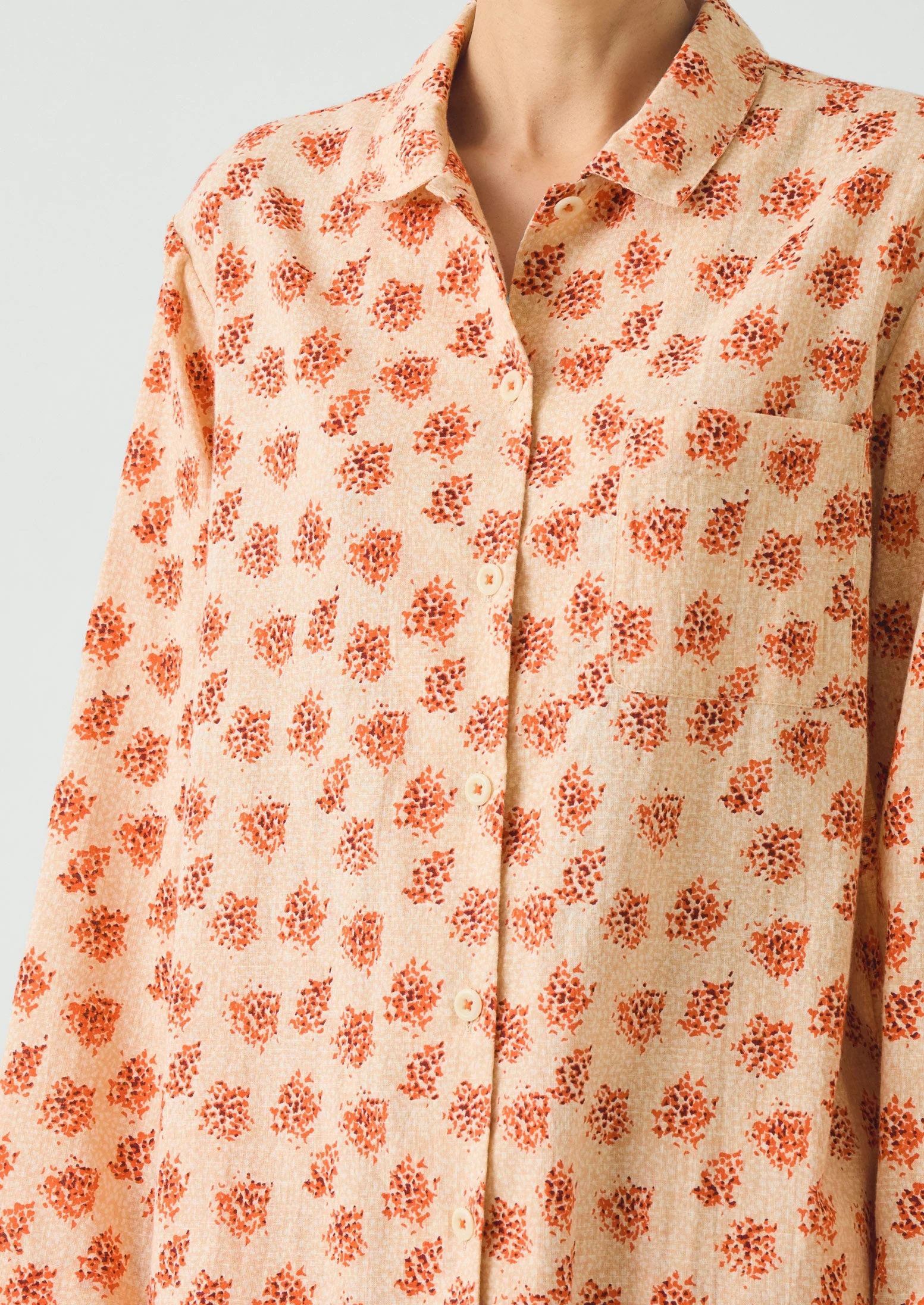 Bloom Print Cotton Pajamas | Sand/Multi - Image 5