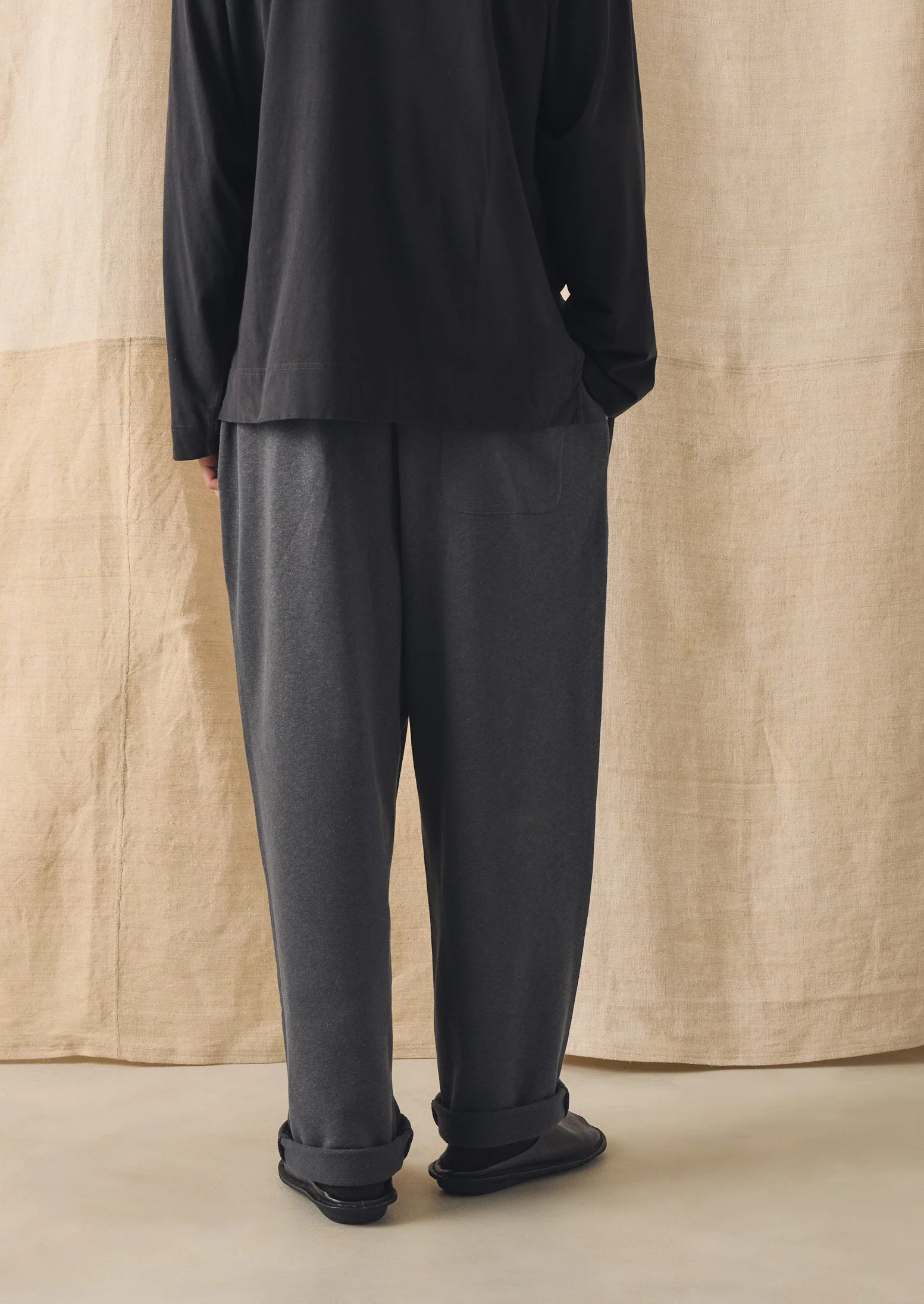 Brushed Cotton Hemp Lounge Pants | Charcoal - Image 4
