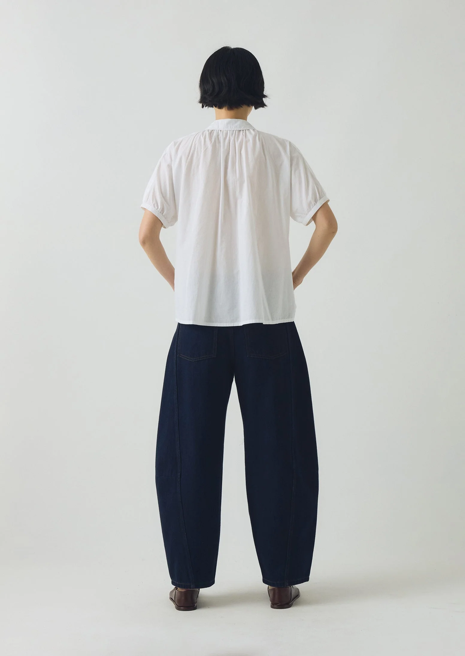 Cecily Gathered Cotton Shirt | White - Image 4