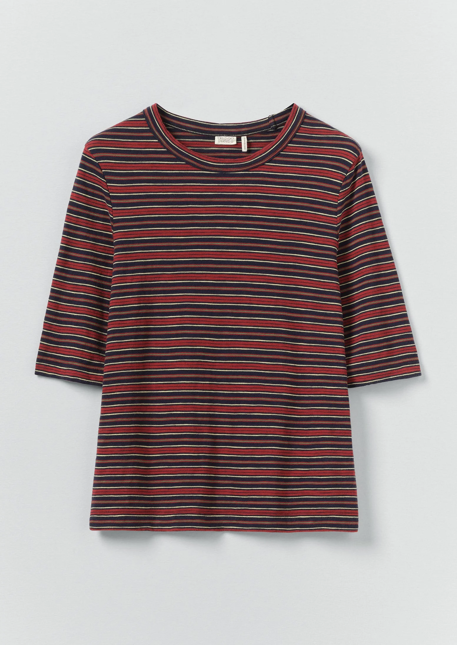 Cleo Stripe Cotton Tee | Provencal Blue/Multi