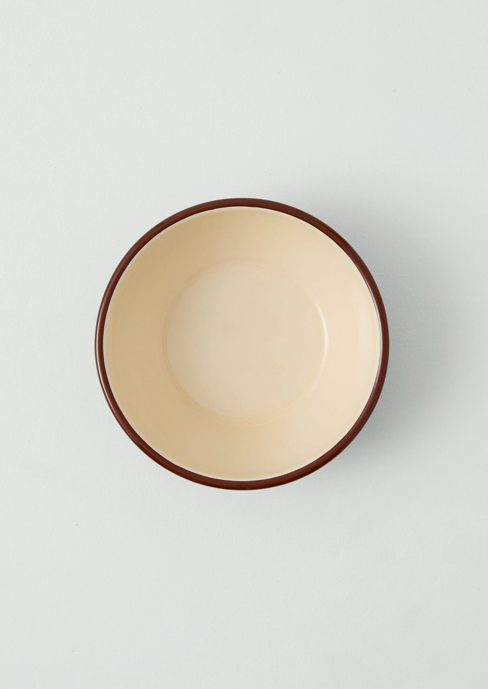 Contrast Rim Enamel Salad Bowl | Mint/Chestnut - Image 2