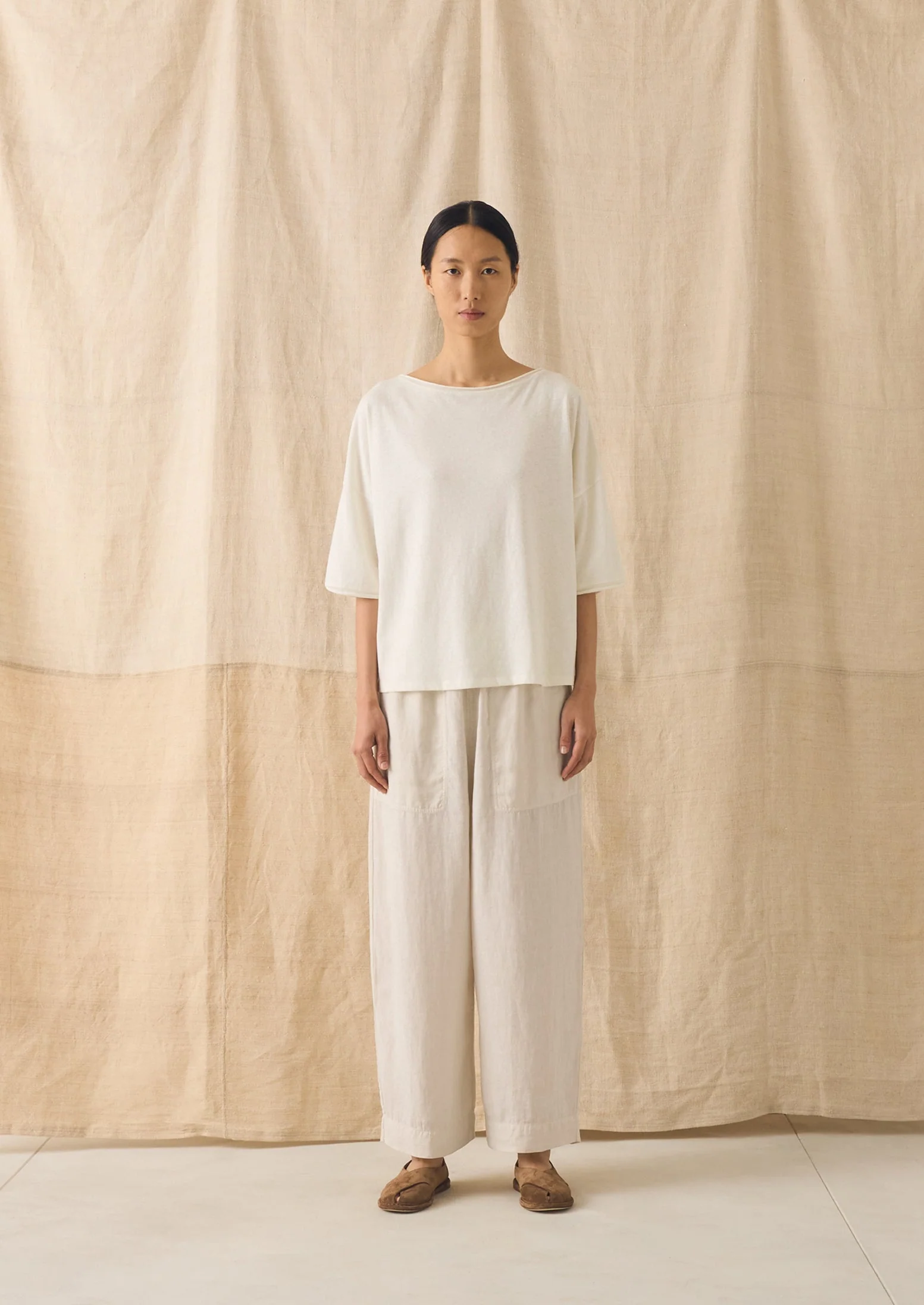 Cotton Hemp Jersey Tee | Chalk - Image 3
