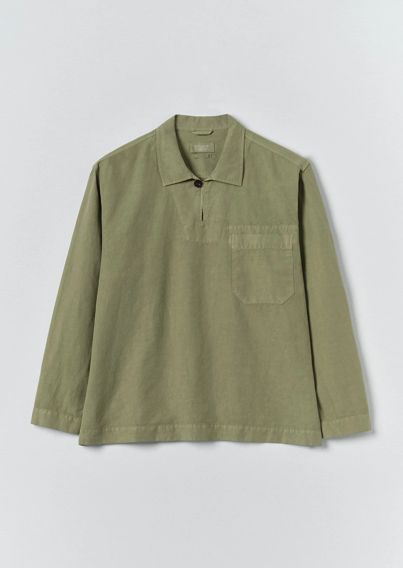 Cotton Linen Pull Over Shirt | Light Sage