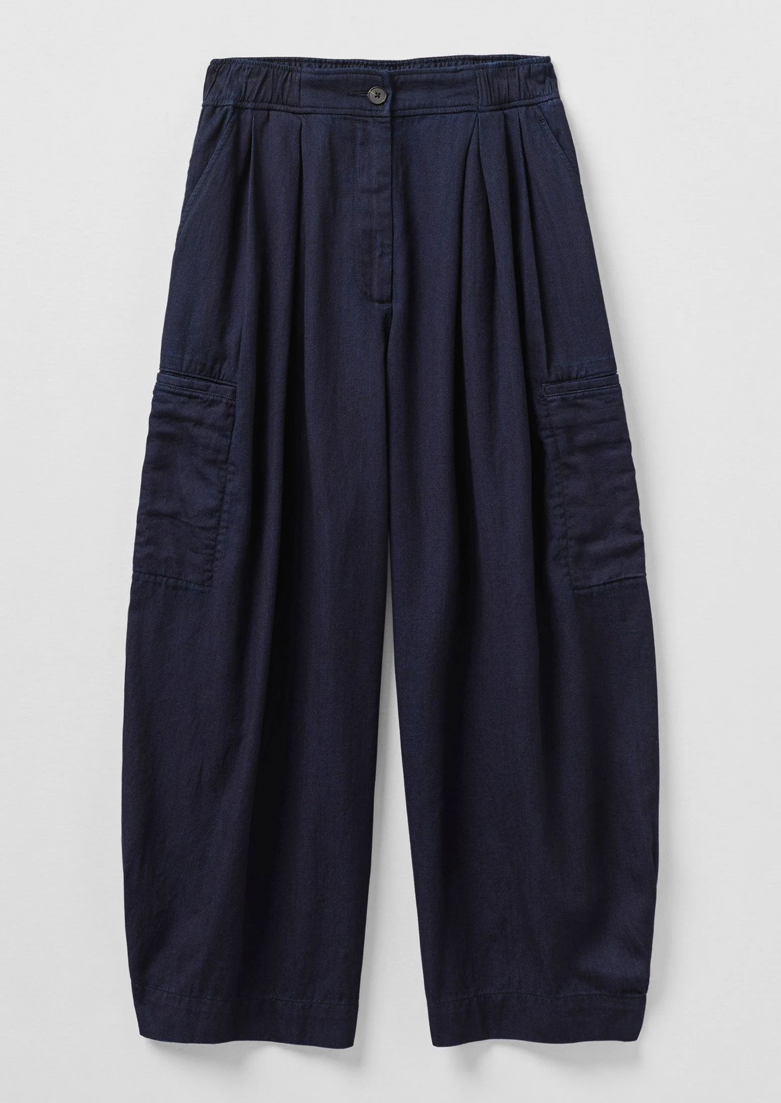 Cotton Twill Wide Leg Pants | Indigo - Image 5