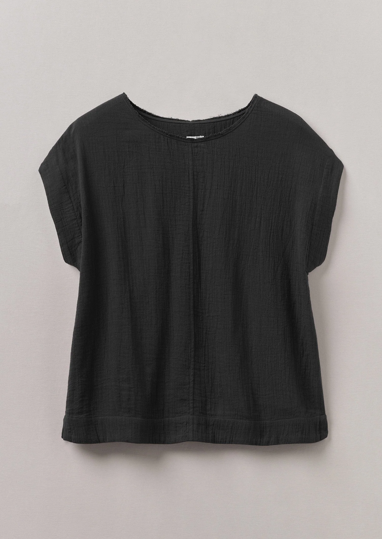 Crinkle Cotton Gauze Top | Black Pepper