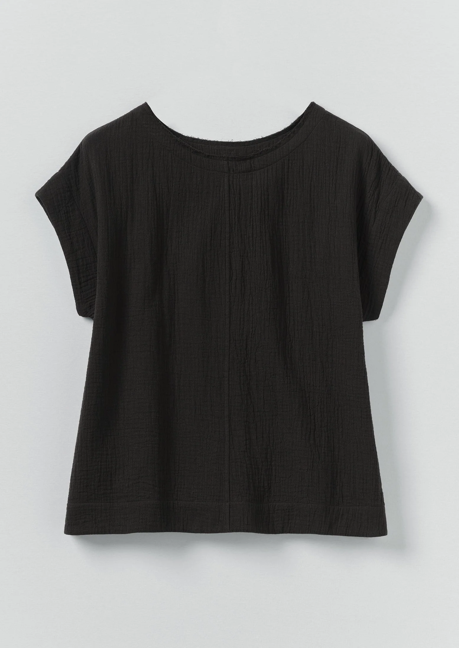 Crinkle Cotton Gauze Top | Blackberry