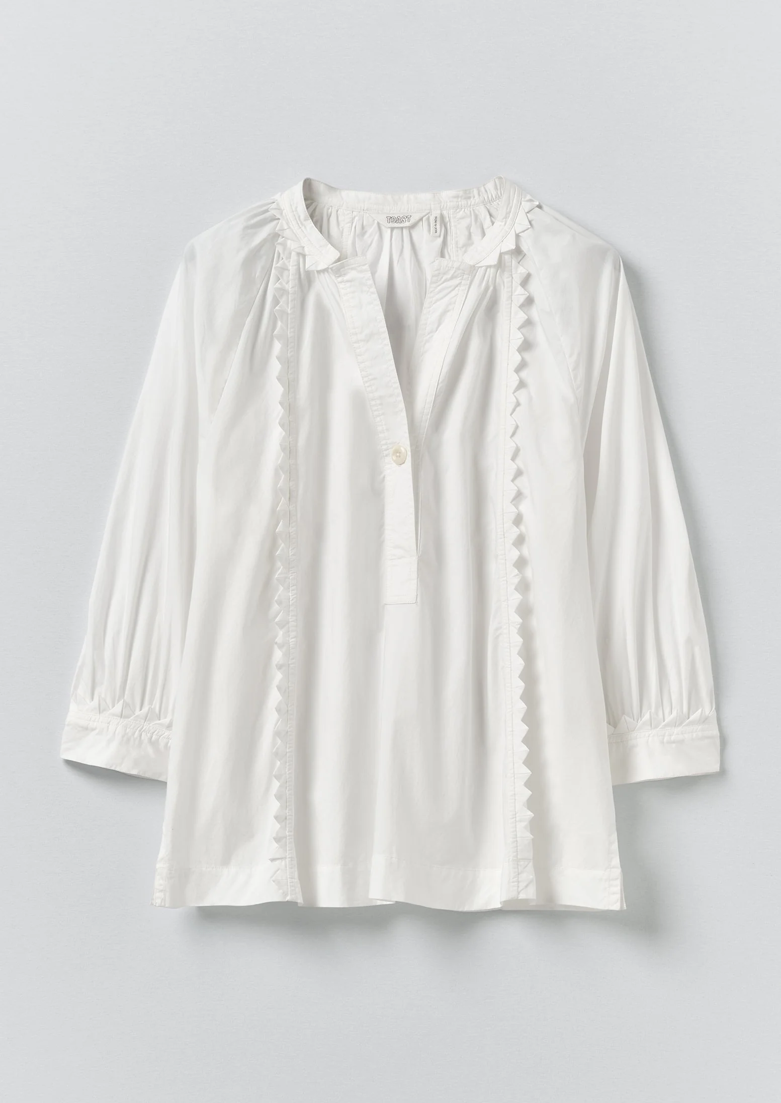 Crockery Edge Cotton Poplin Top | Paper White