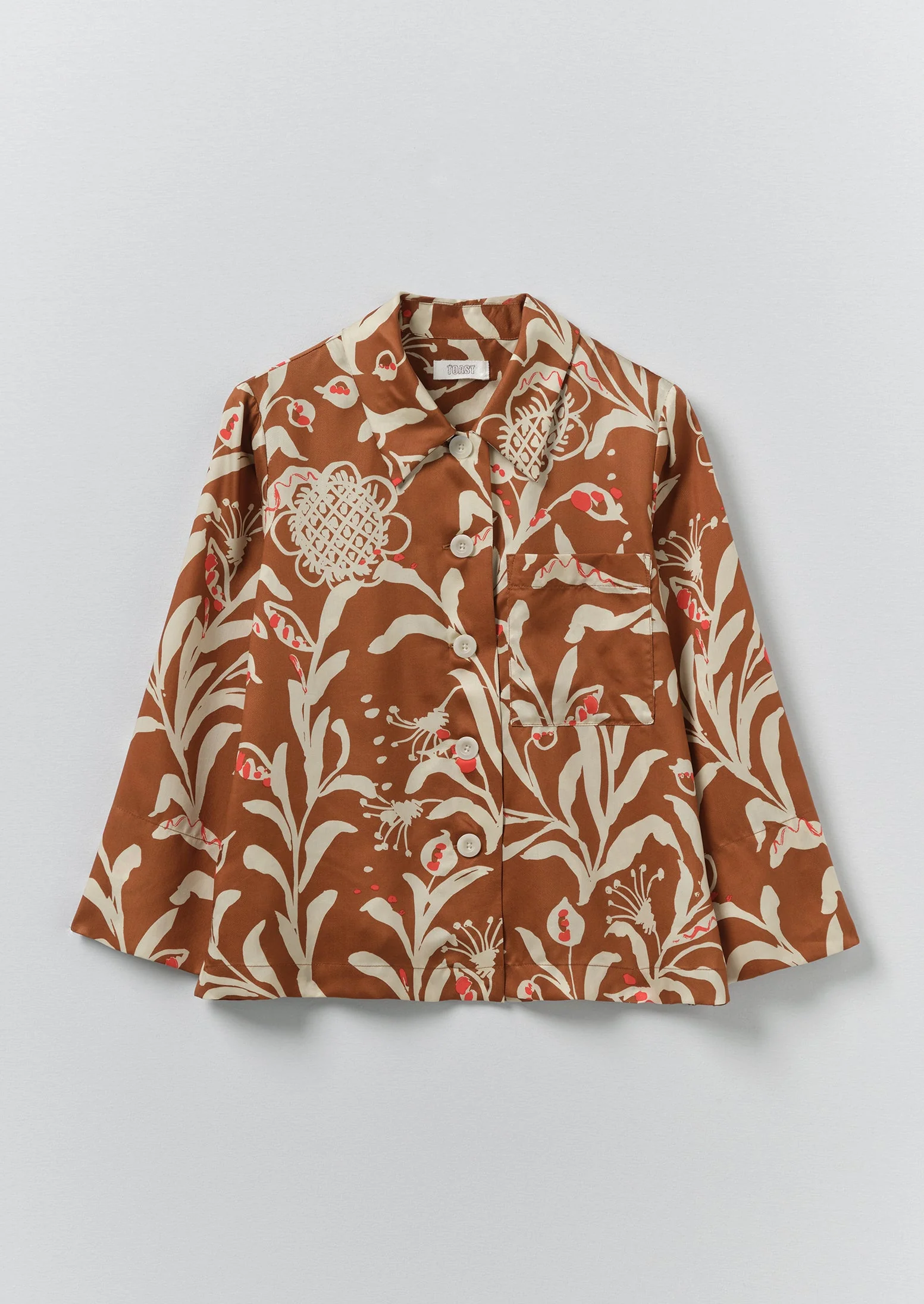 Crockery Print Boxy Shirt | Cinnamon