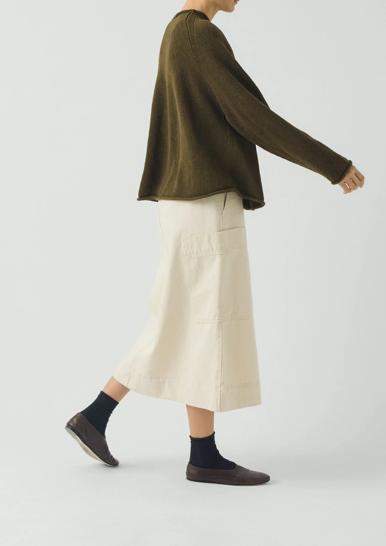 Denim Skirt | Ecru - Image 2