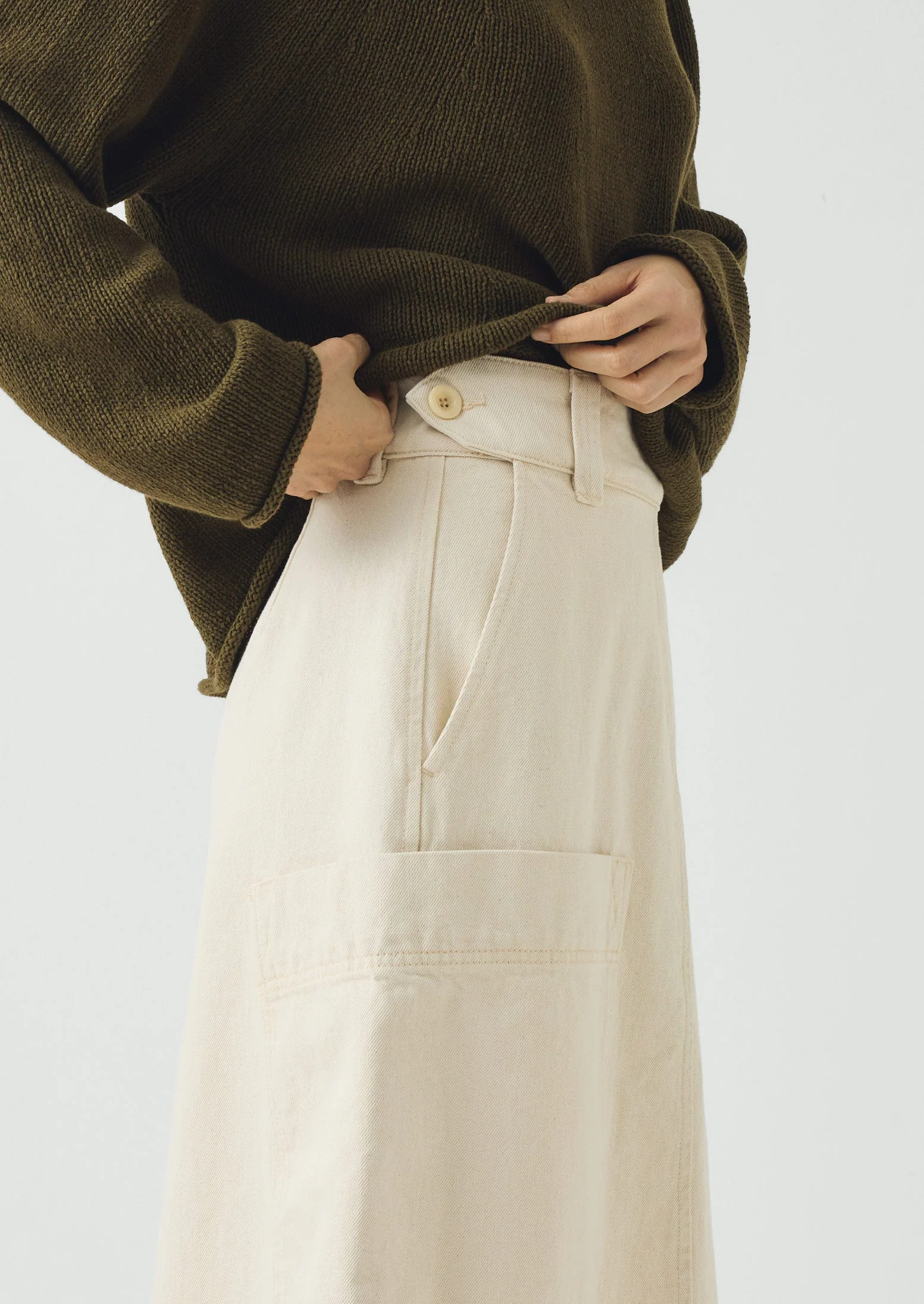 Denim Skirt | Ecru - Image 5