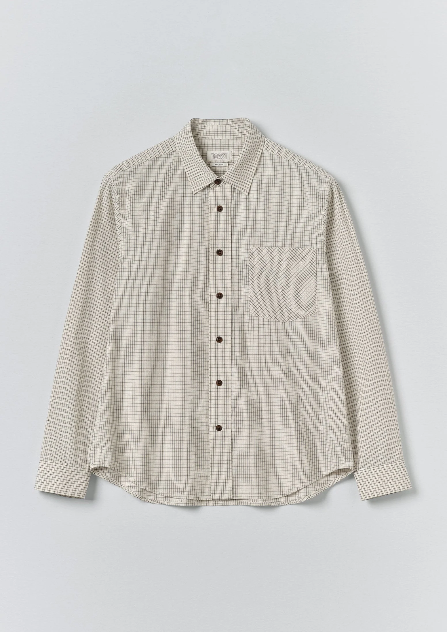 Counter Check Cotton Shirt | Ecru/Provence Blue