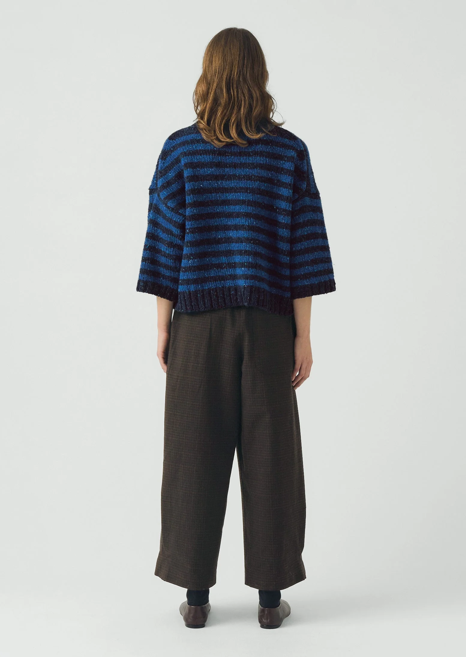 Donegal Stripe Short Sleeve Sweater | Midnight/Neptune Blue - Image 3