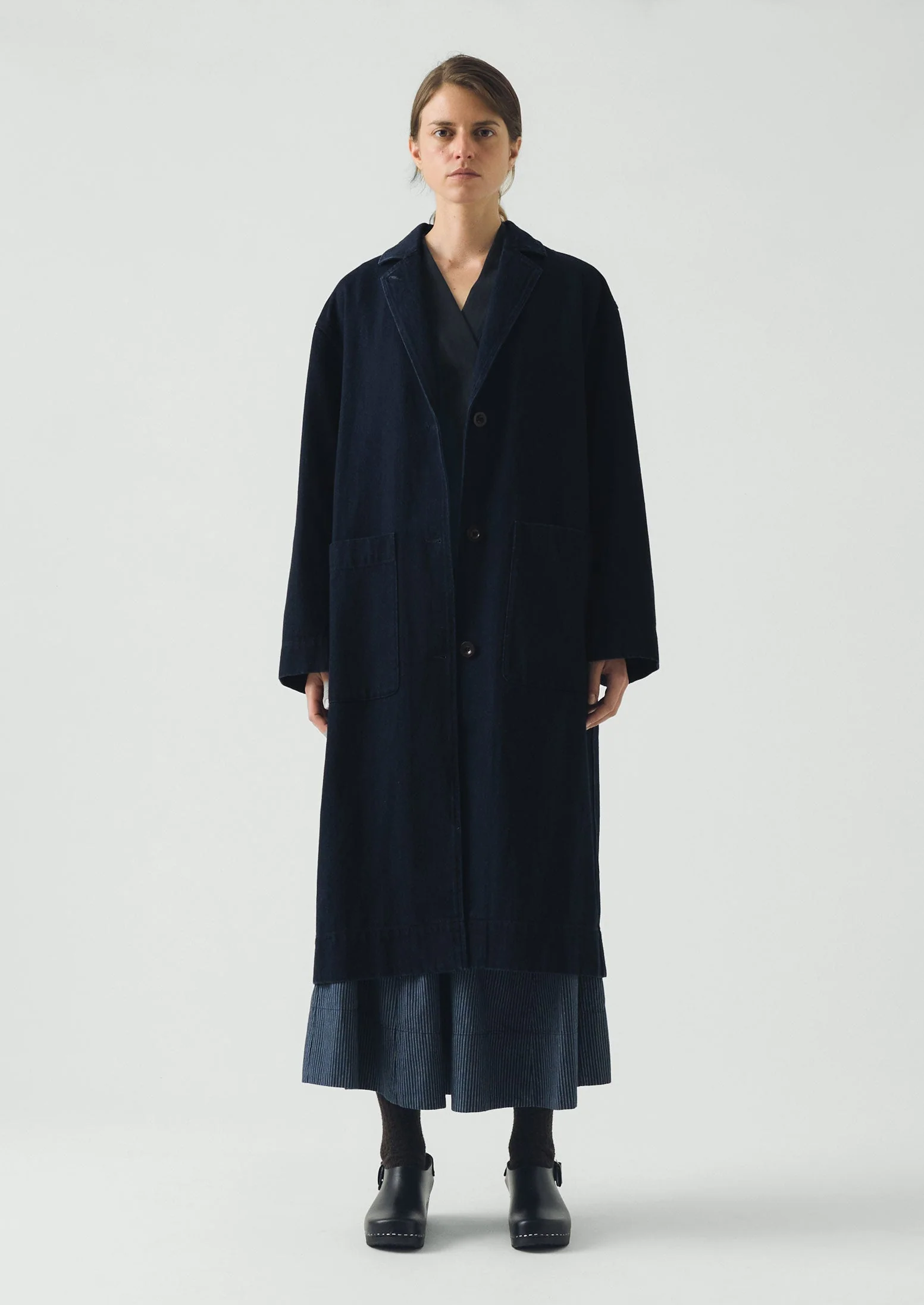 Dropped Shoulder Japanese Denim Coat | Indigo - Image 5