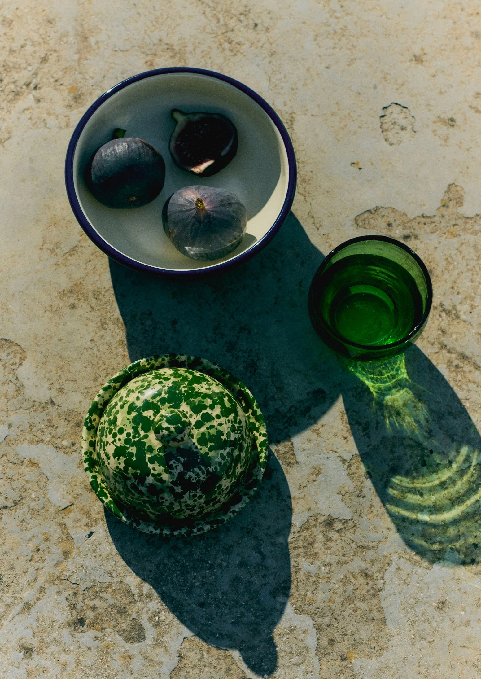 Enamel Picnic Bowl | Cream/Blue - Image 3