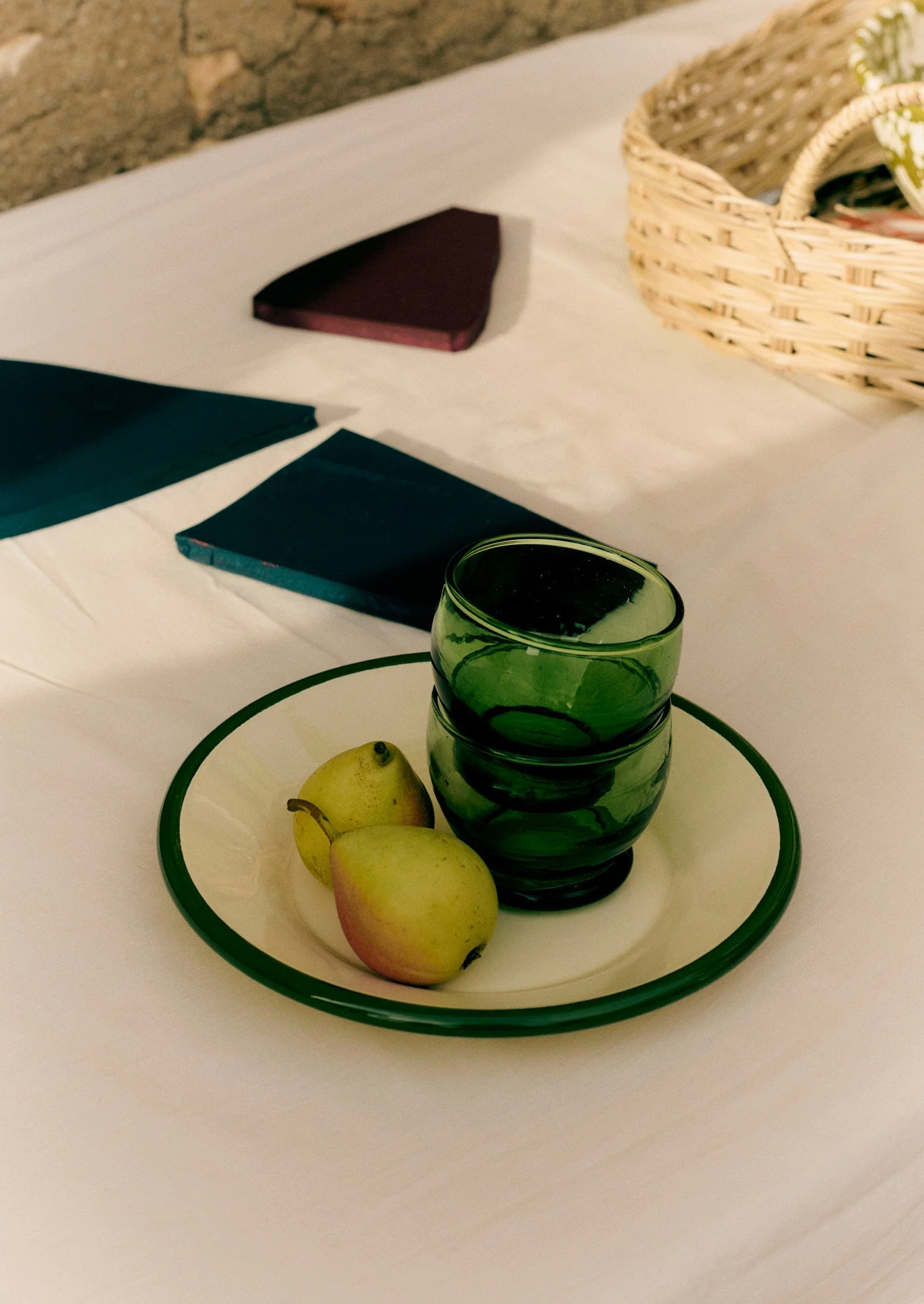Enamel Plate | Cream/Leaf - Image 2