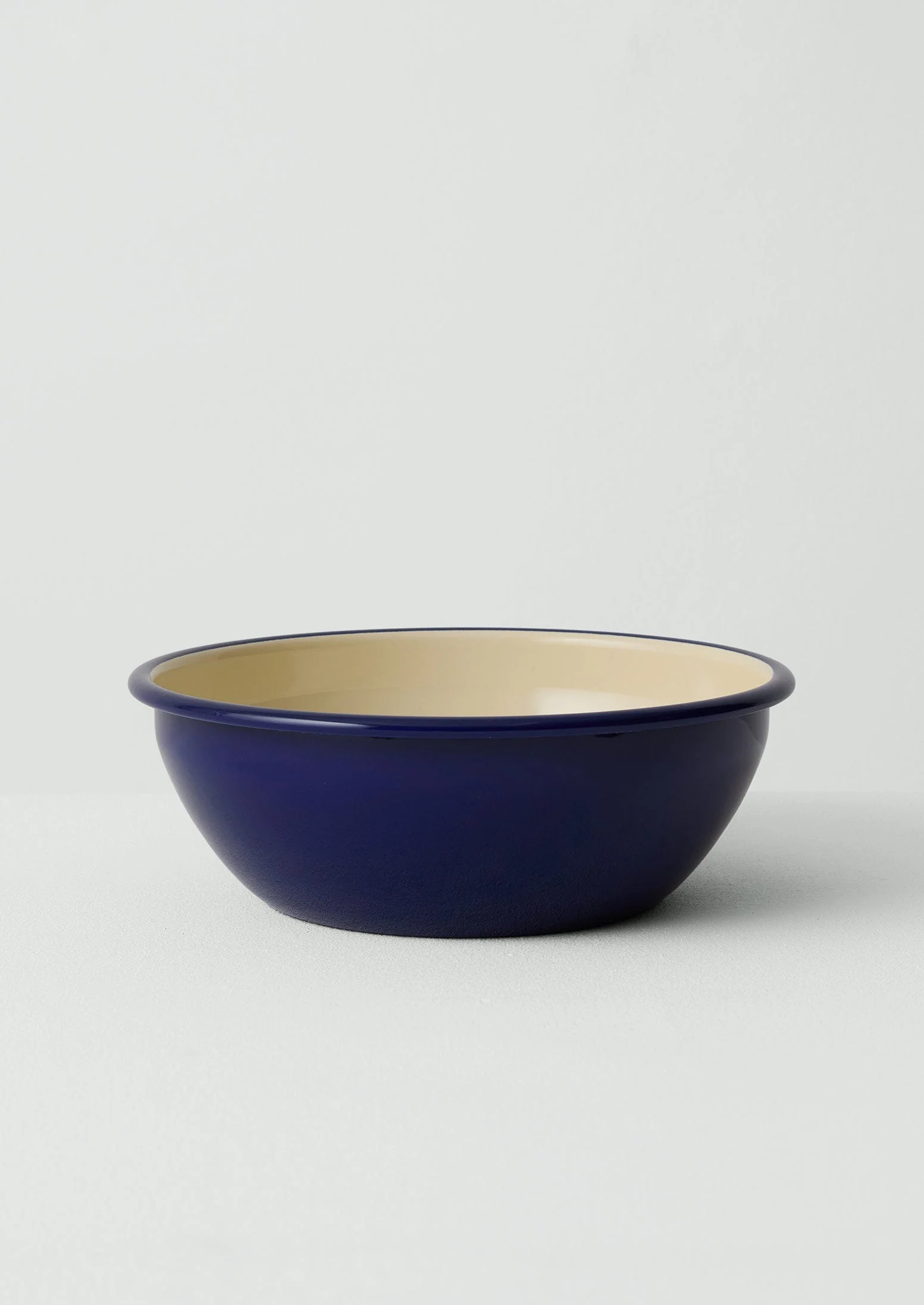 Enamel Salad Bowl | Cream/Blue