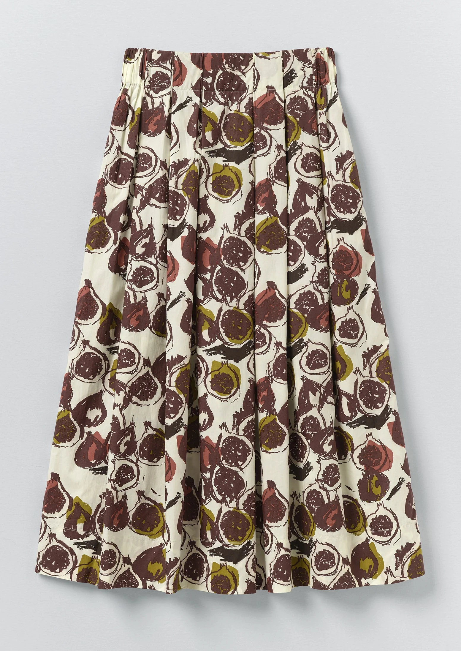 Fig Print Cotton Poplin Skirt | Chalk