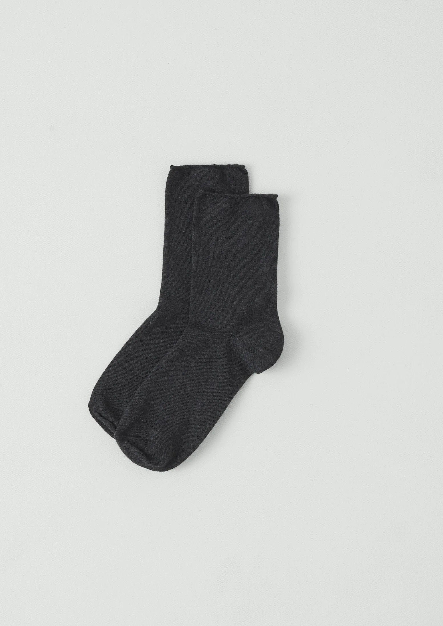 Fine Cotton Cashmere Socks | Charcoal Melange
