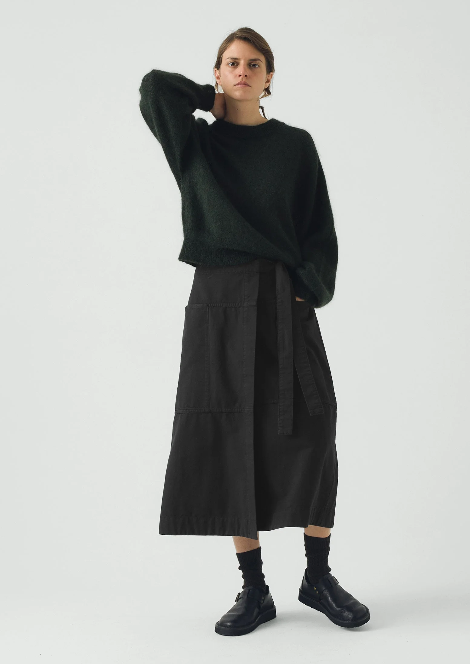 Fine Mohair Cotton Sweater | Forest Green - Image 2