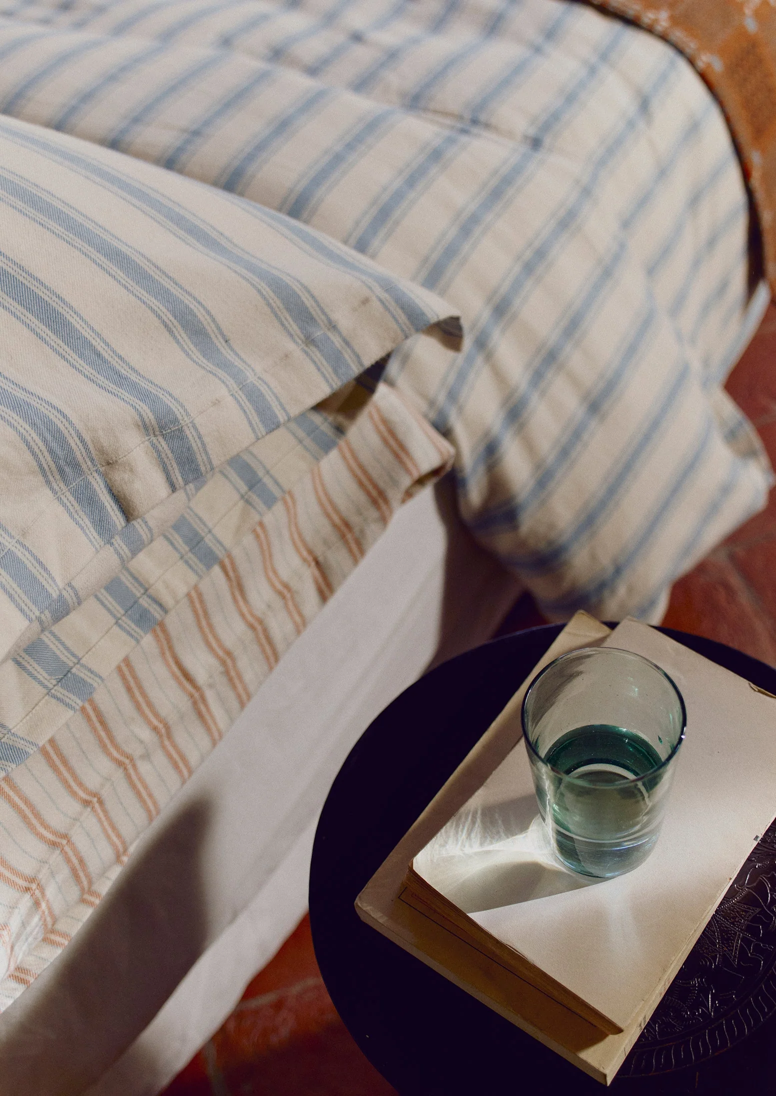 Fjord Flannel Stripe Cotton Oxford Pillowcase Set | Washed Blue/Ecru - Image 3