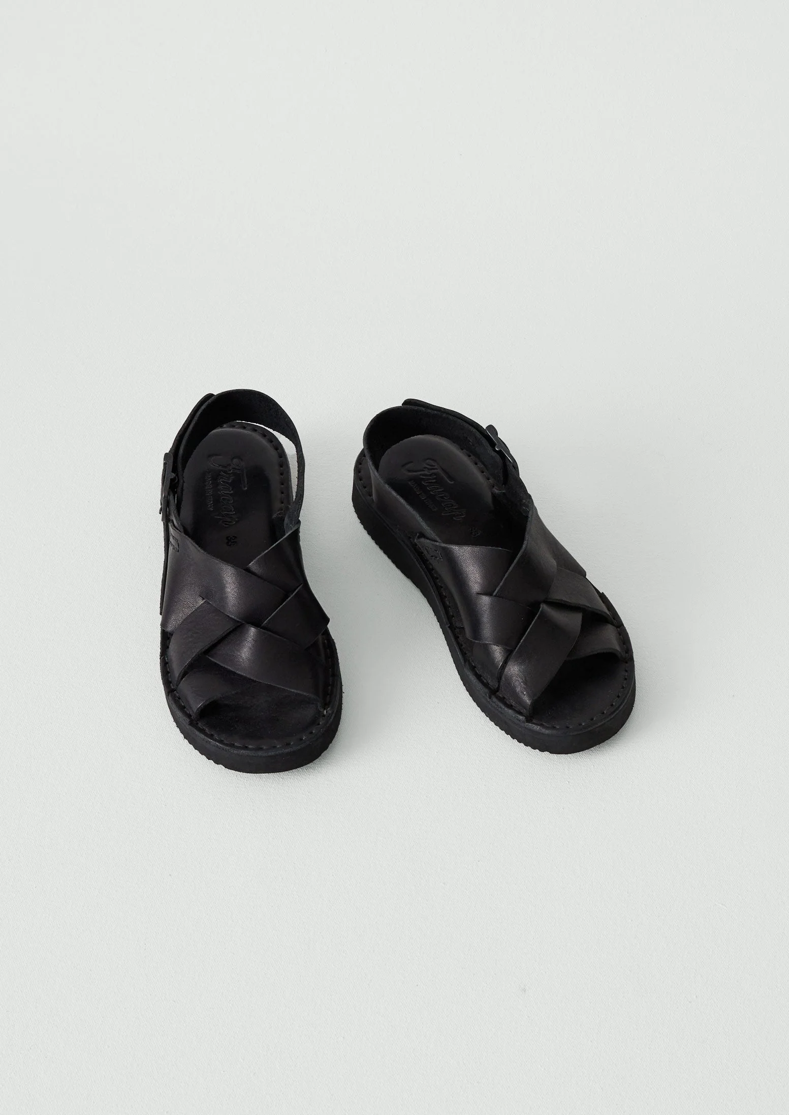 Fracap Yves Leather Sandals | Black