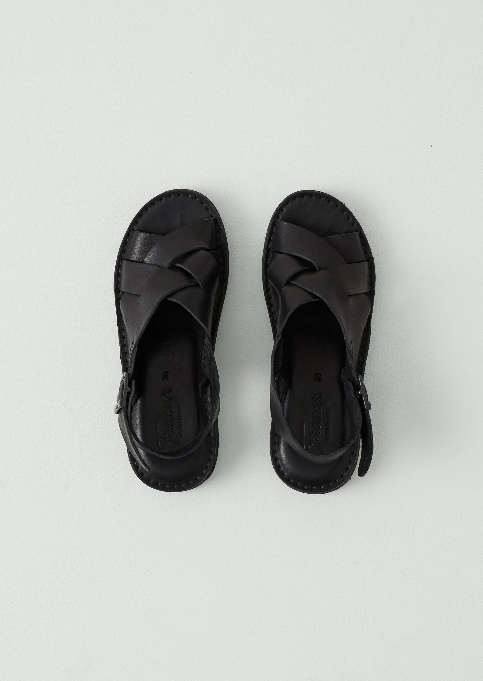Fracap Yves Leather Sandals | Black - Image 3