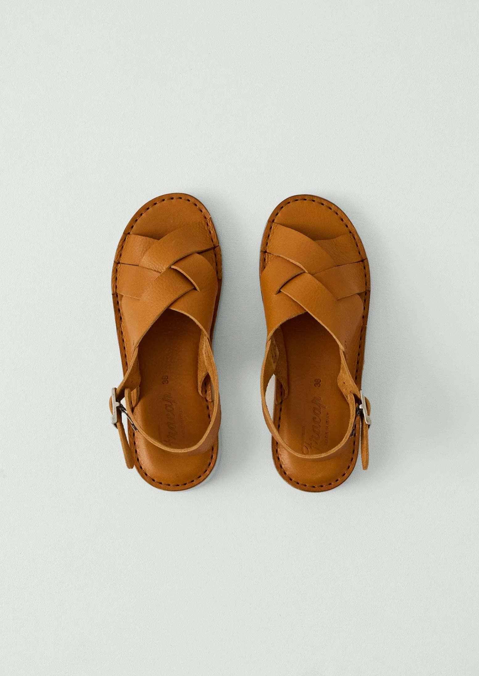 Fracap Yves Leather Sandals | Miele - Image 3