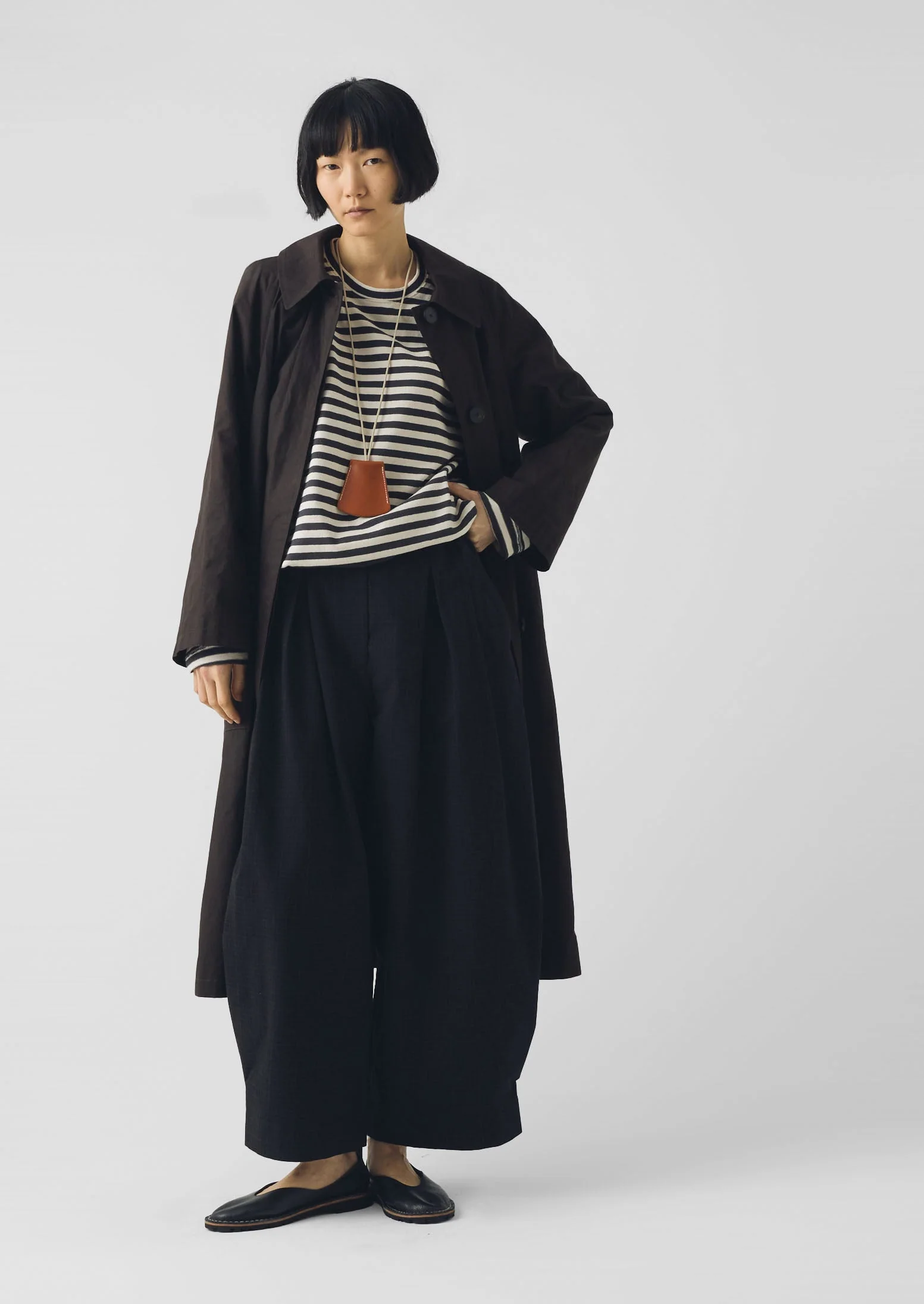 Frankie Waxed Cotton Raglan Coat | Chocolate - Image 2