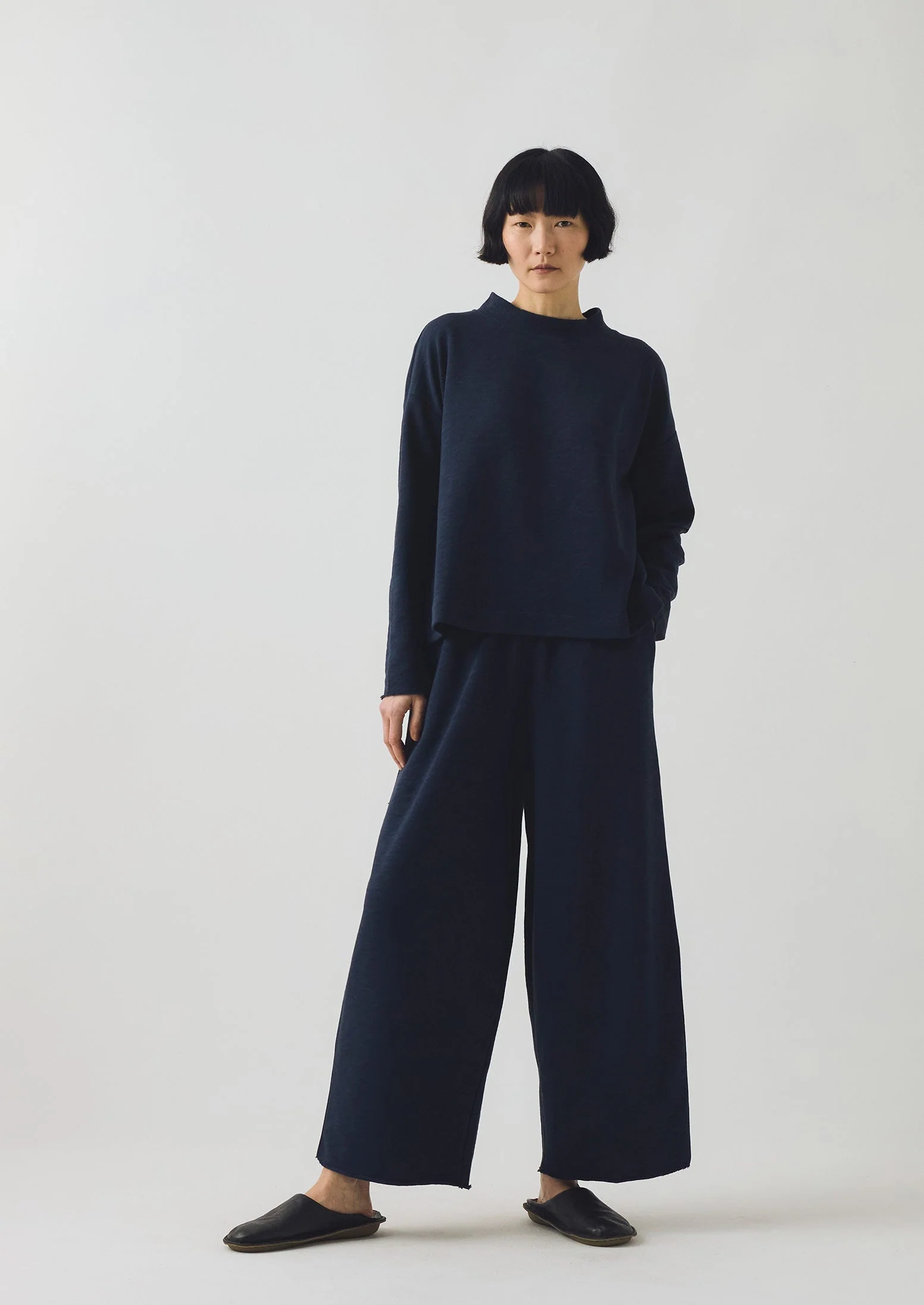 Full Length Loopback Jersey Pants | Midnight - Image 2