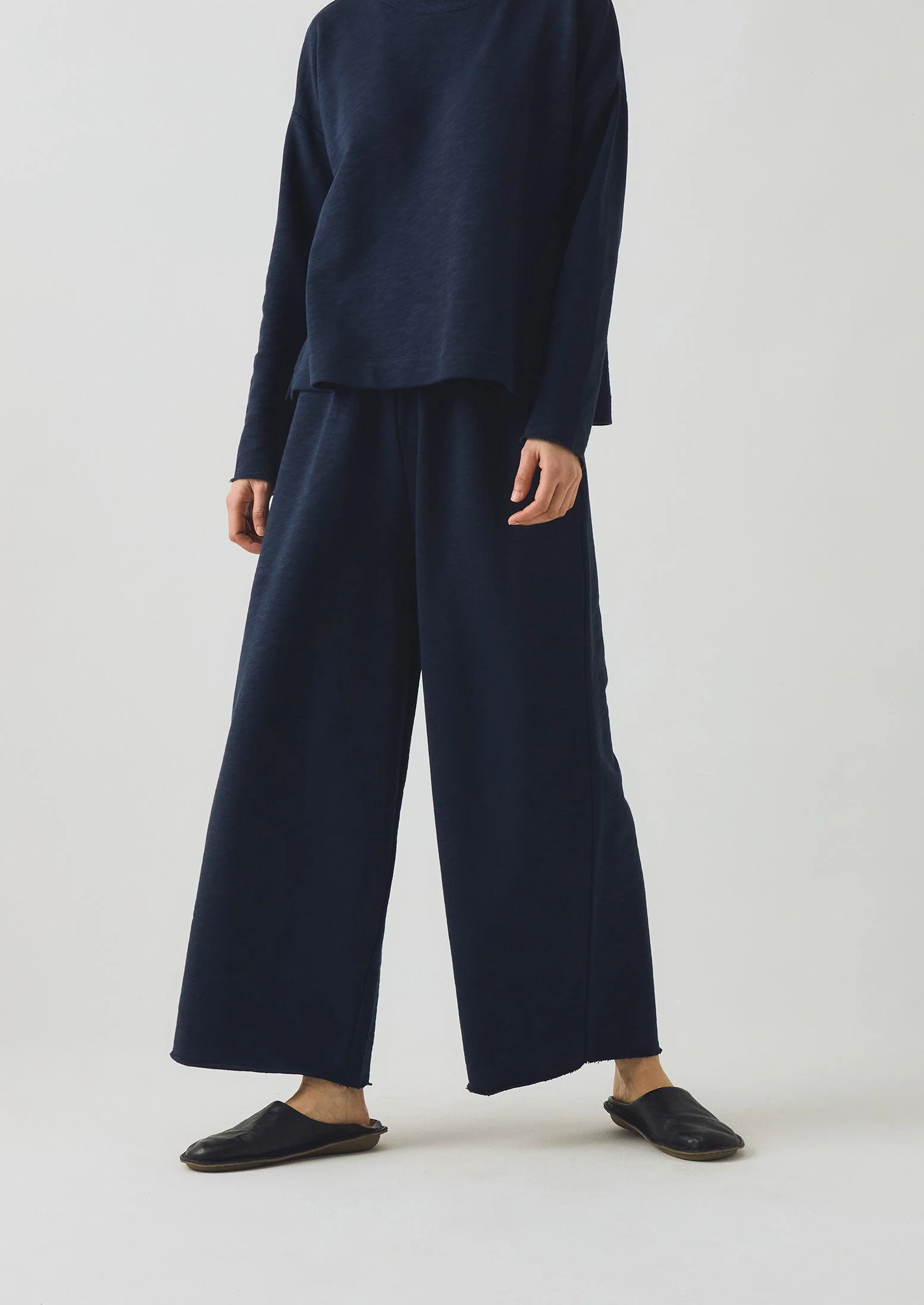 Full Length Loopback Jersey Pants | Midnight - Image 3