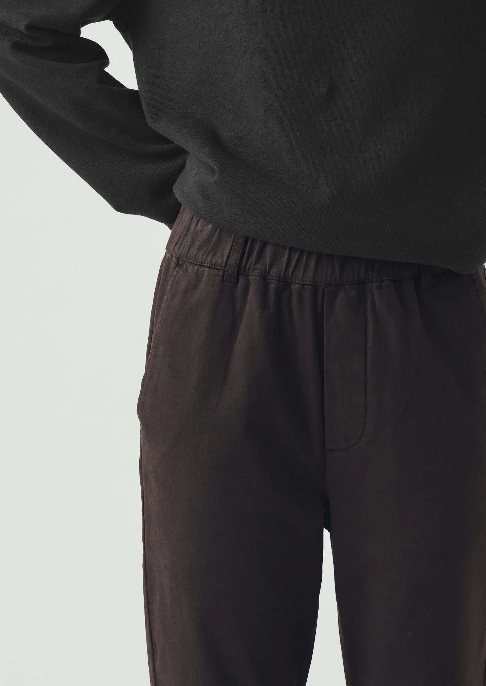 Gabi Cotton Pull On Pants | Black Walnut - Image 3