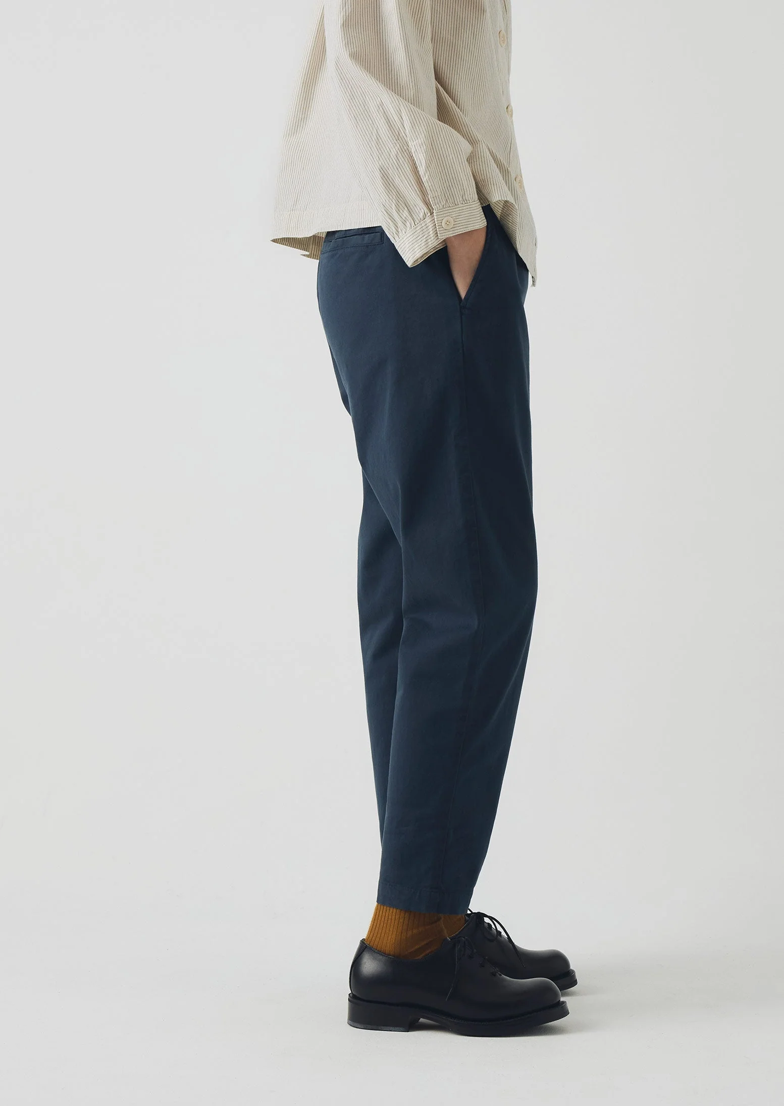 Gabi Cotton Pull On Pants | Storm Blue - Image 3