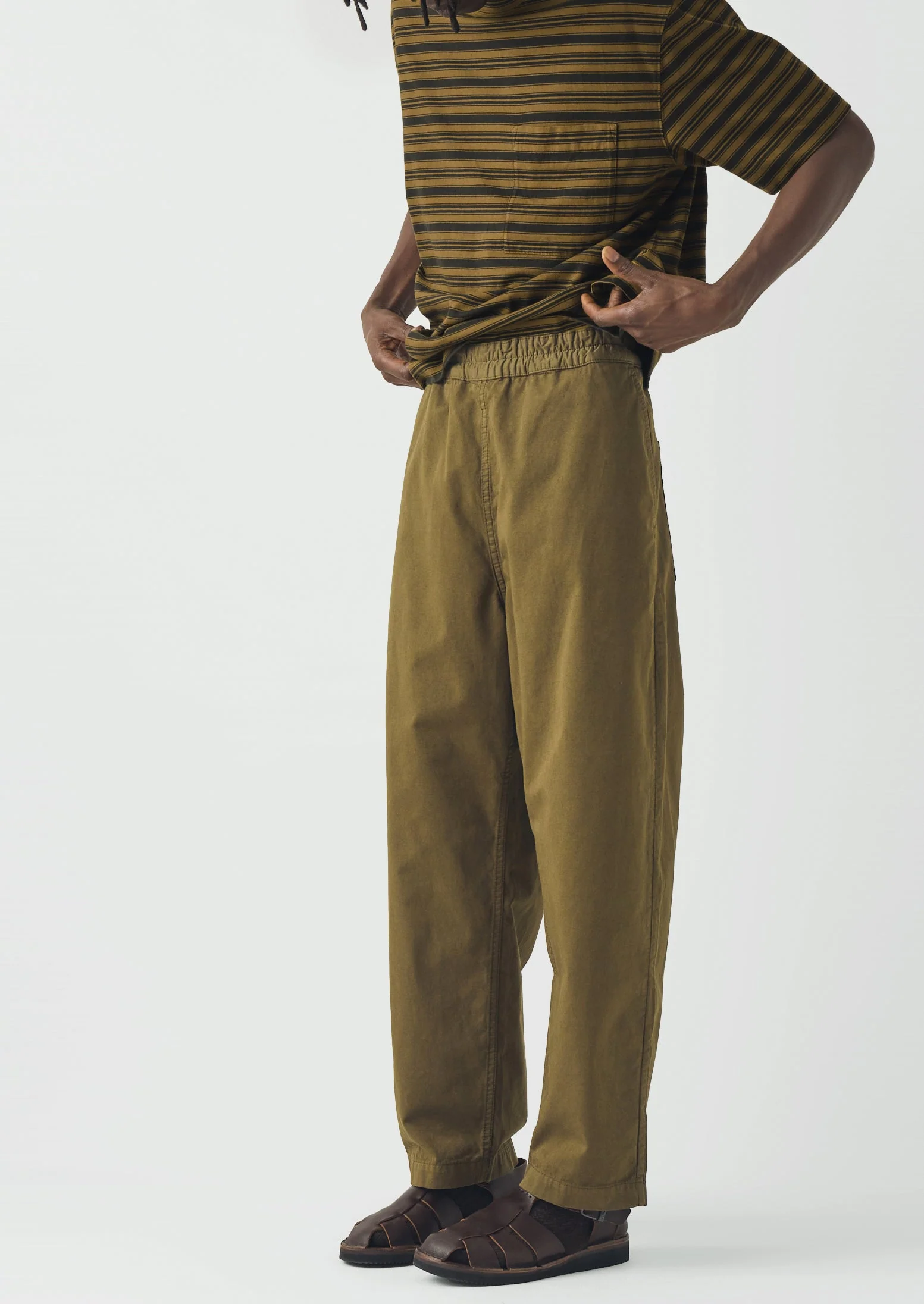 Gabriel Garment Dyed Cotton Twill Pants | Khaki - Image 2