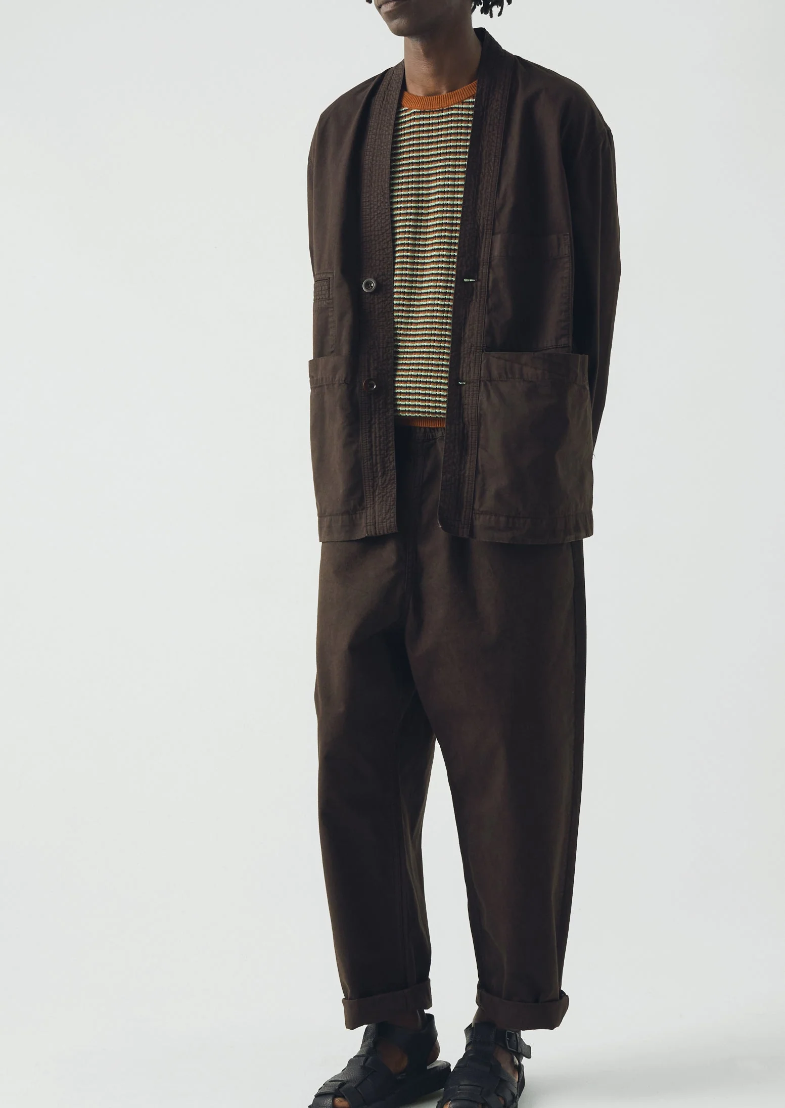 Garment Dyed Cotton Twill Jacket | Dark Cocoa - Image 8