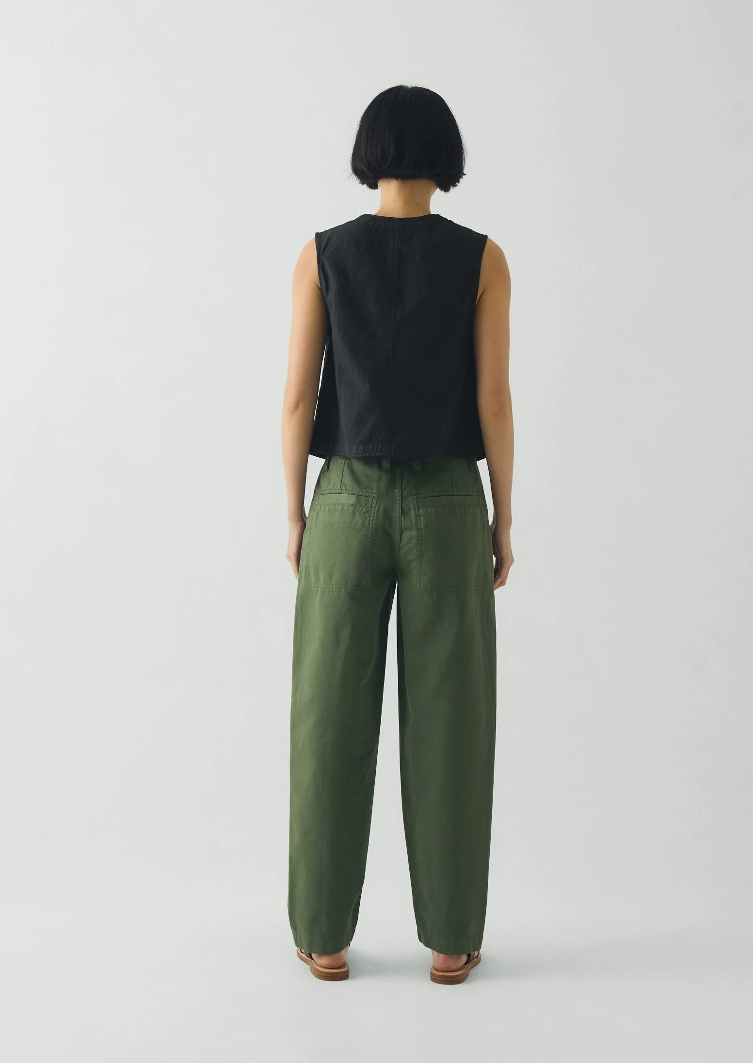 Garment Dyed Cotton Twill Pants | Balsam Green - Image 3