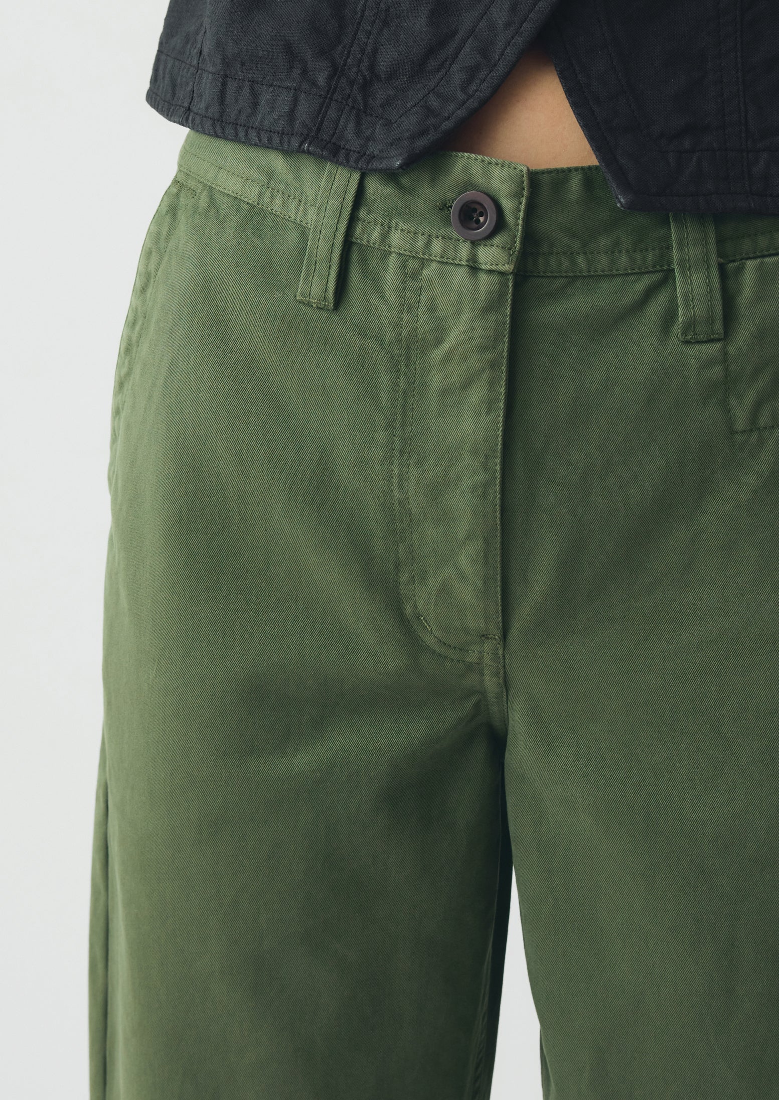 Garment Dyed Cotton Twill Pants | Balsam Green - Image 4