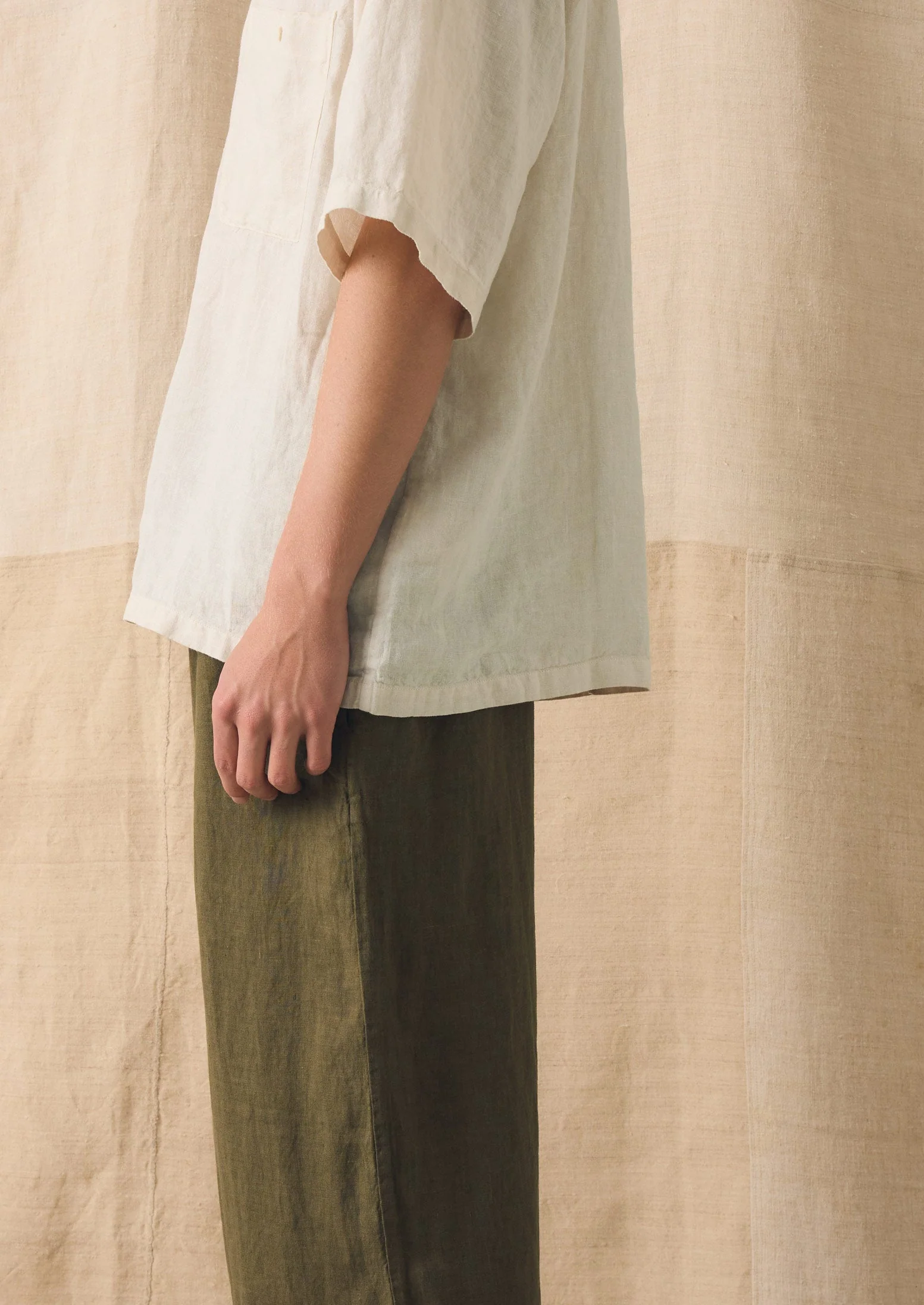Garment Dyed Linen Drawstring Pants | Pear - Image 5